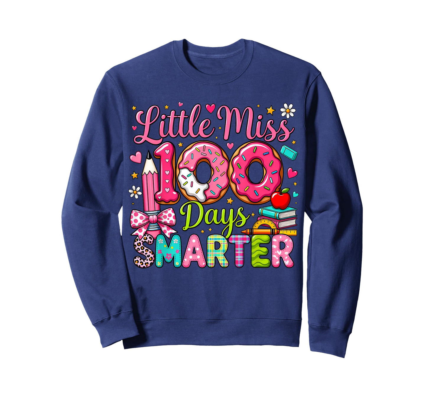 Little Miss 100 Days Smarter Girls Happy 100 Days of School T-Shirt