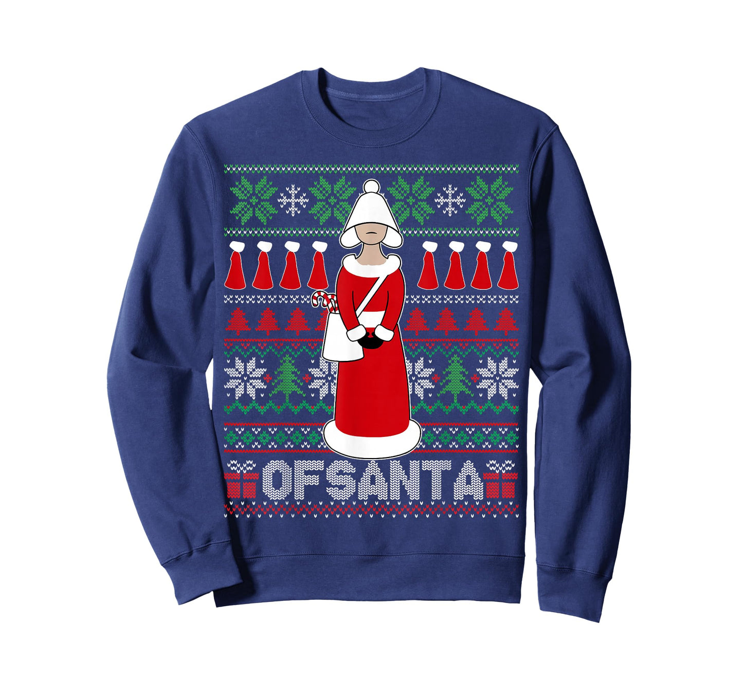 Holiday Knit Parody Graphic with Festive Red Cloak Character T-Shirt