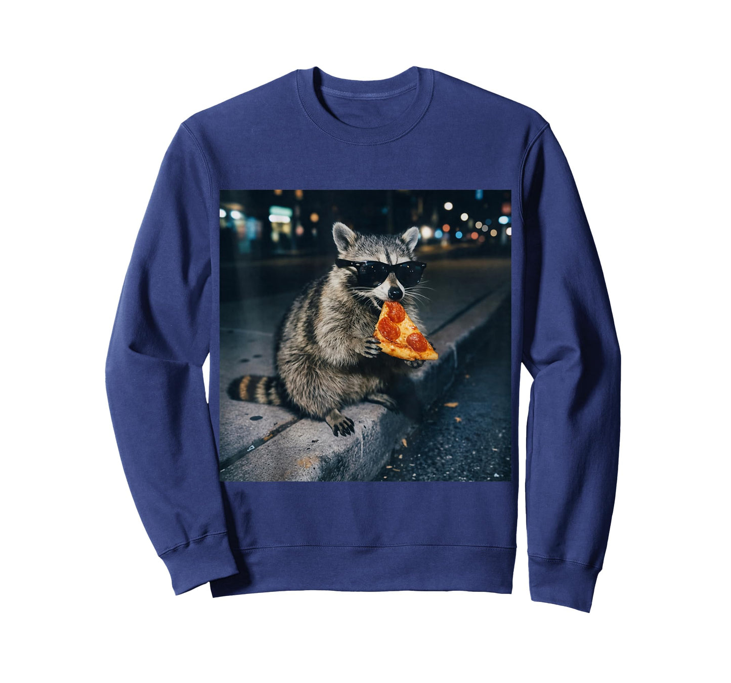 Funny Raccoon Eating Pizza Cute Animal Selfie T-Shirt