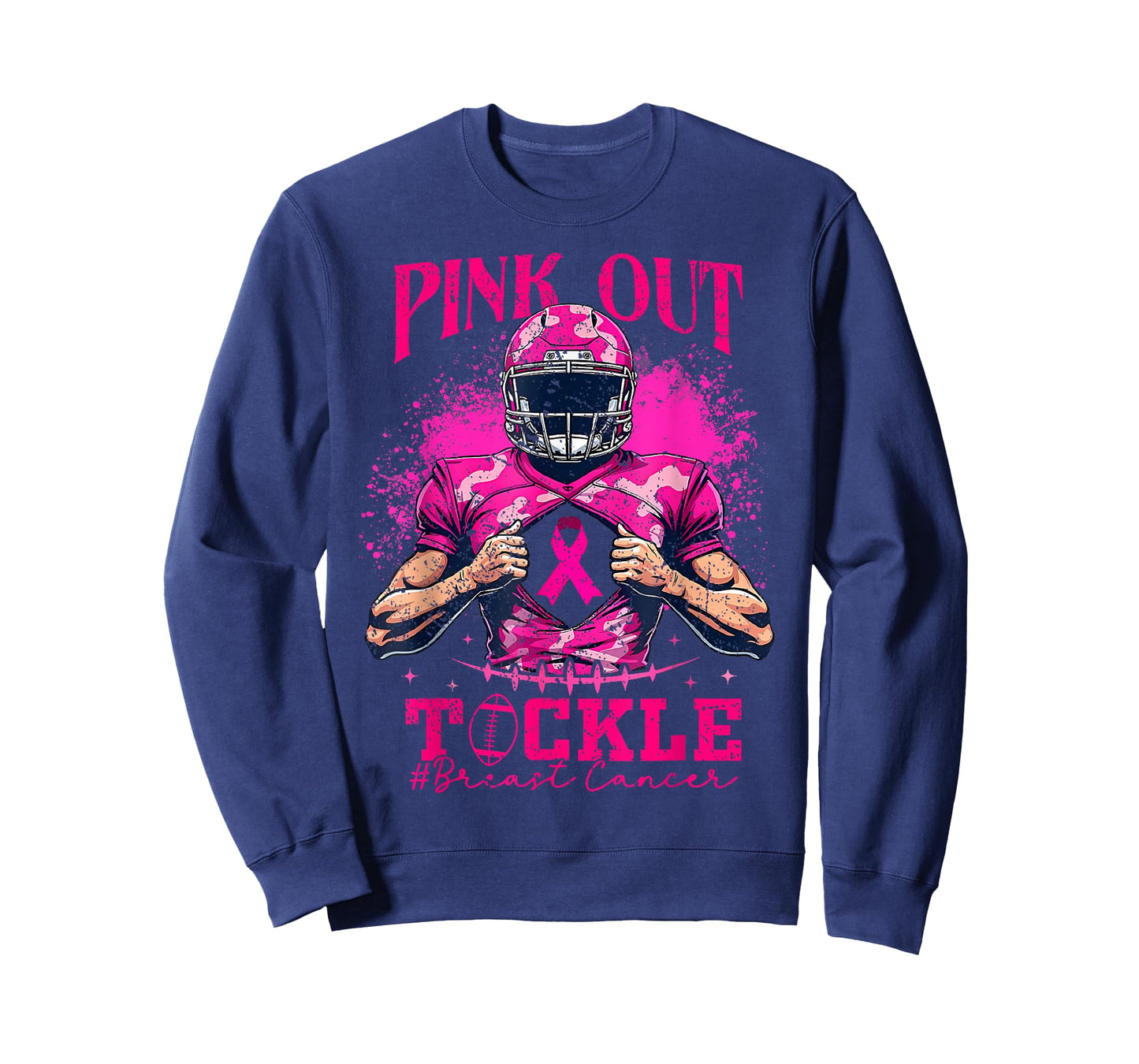 Pink Out Tackle Football Breast Cancer Awareness T-Shirt
