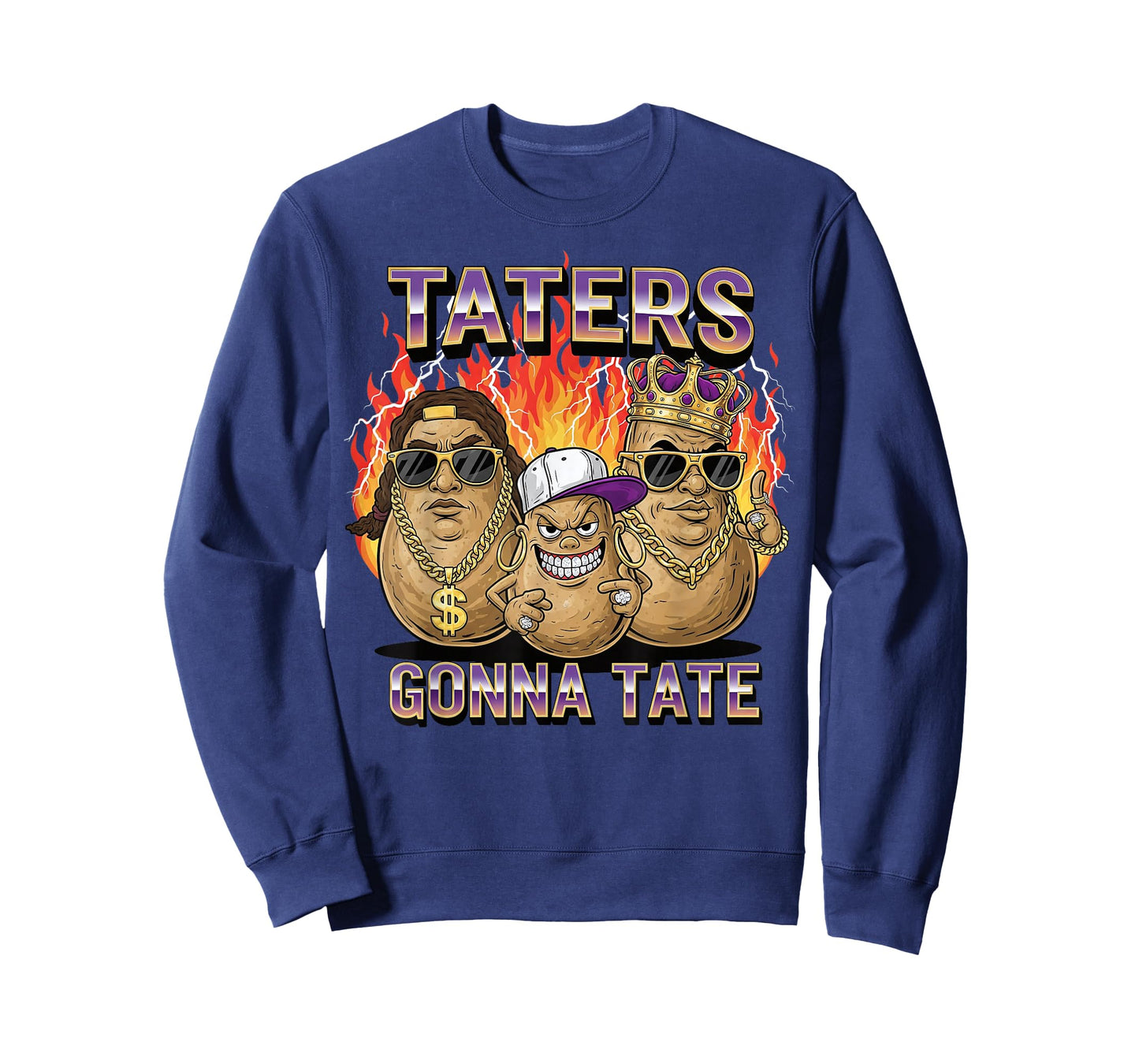 Taters Gonna Tate Funny Potato Gangster Spud Lover Bootleg T-Shirt