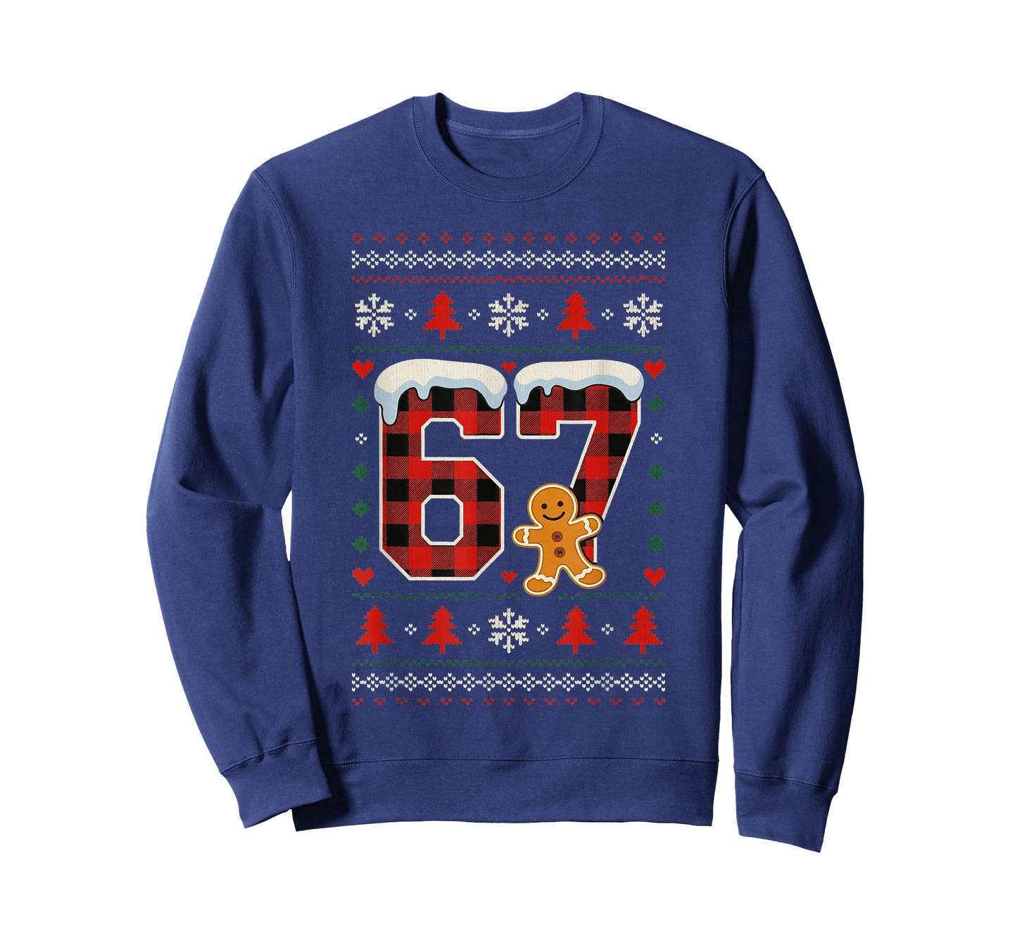 Funny Christmas Meme 67 Red Plaid Gingerbread Ugly Sweater T-Shirt