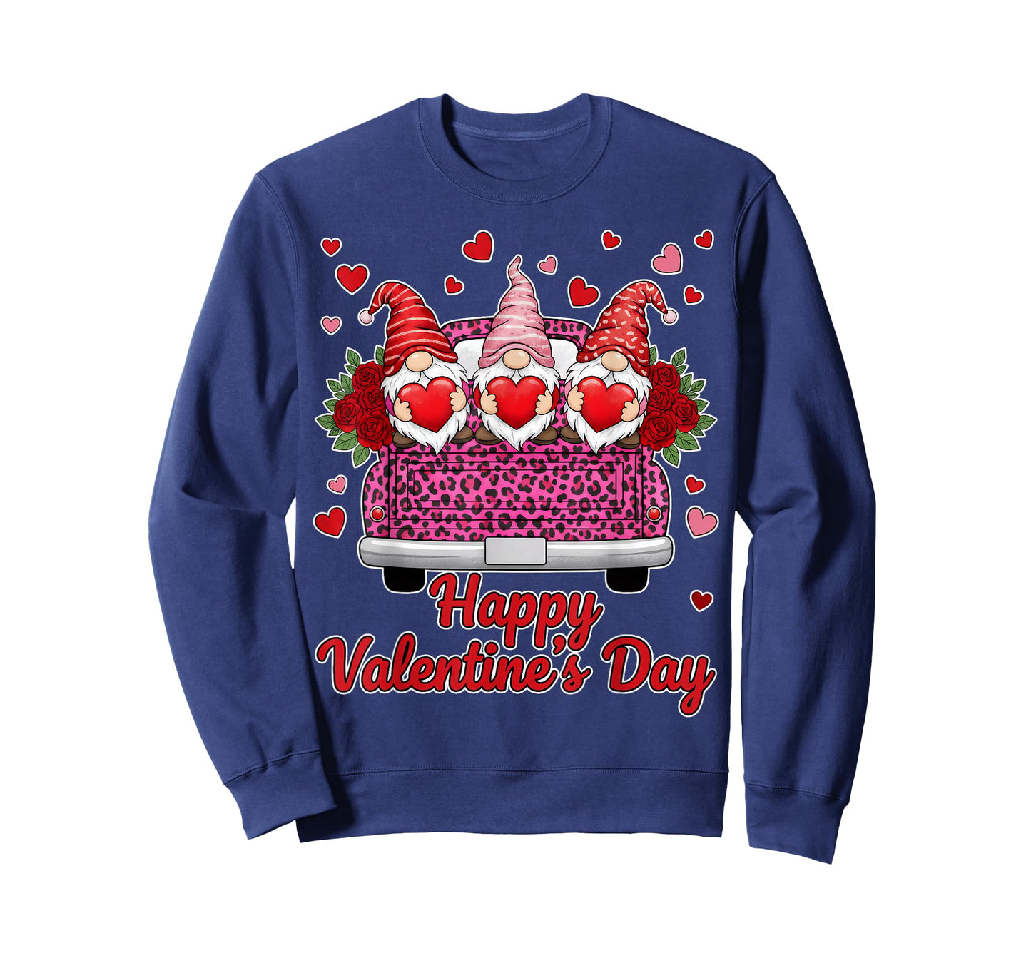 Three Gnomes and Leopard Truck Happy Valentine's Day Lovers T-Shirt
