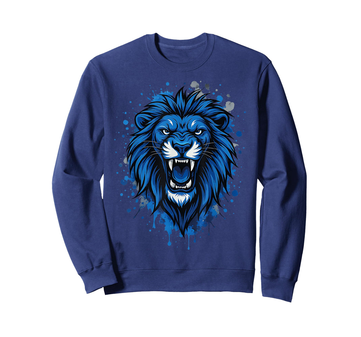 Blue Lion Fan Art – Sport Style Animal Graphic T-Shirt