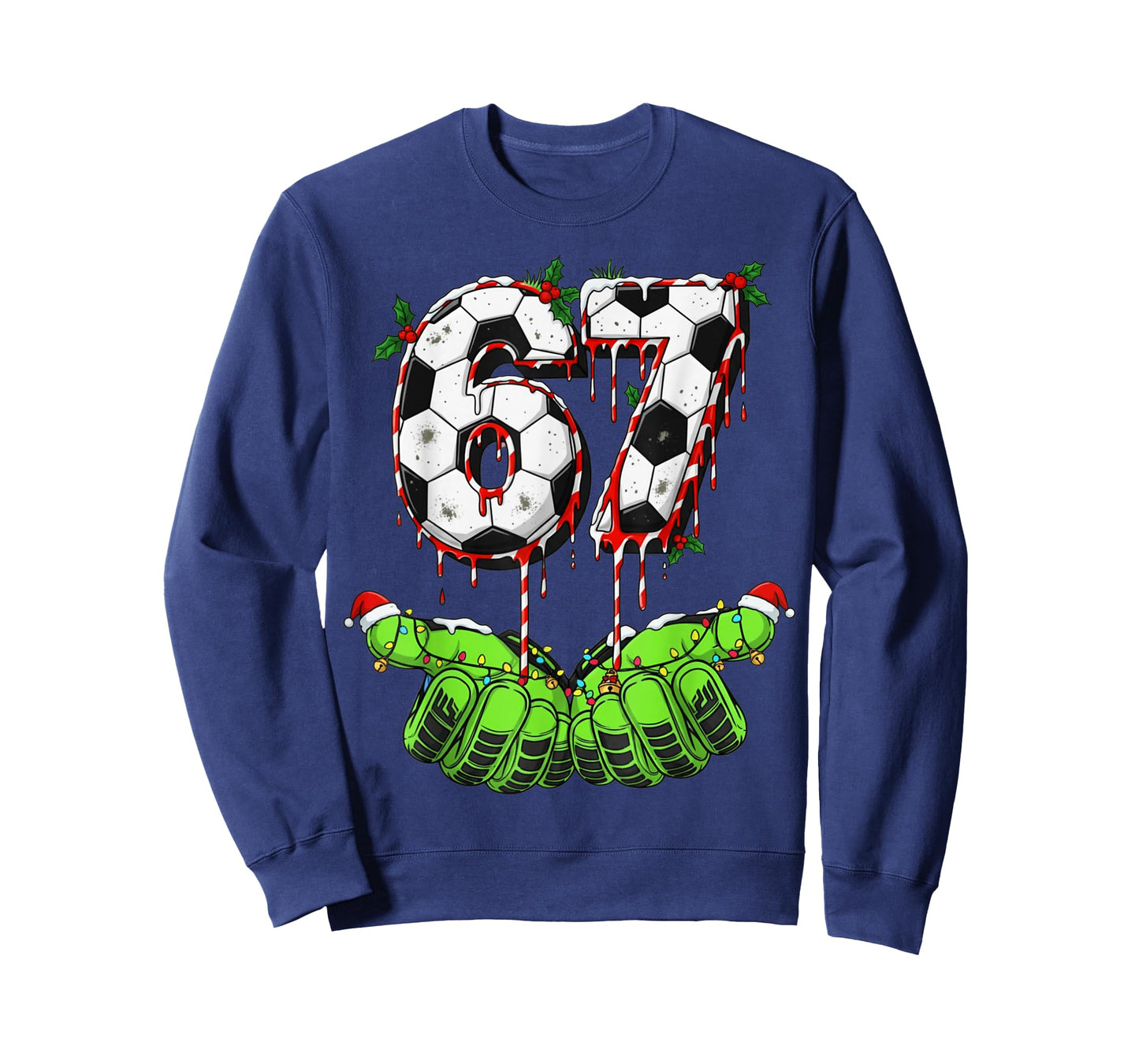 Soccer 67 Six Seven Funny Gen Alpha Meme Drip Christmas T-Shirt
