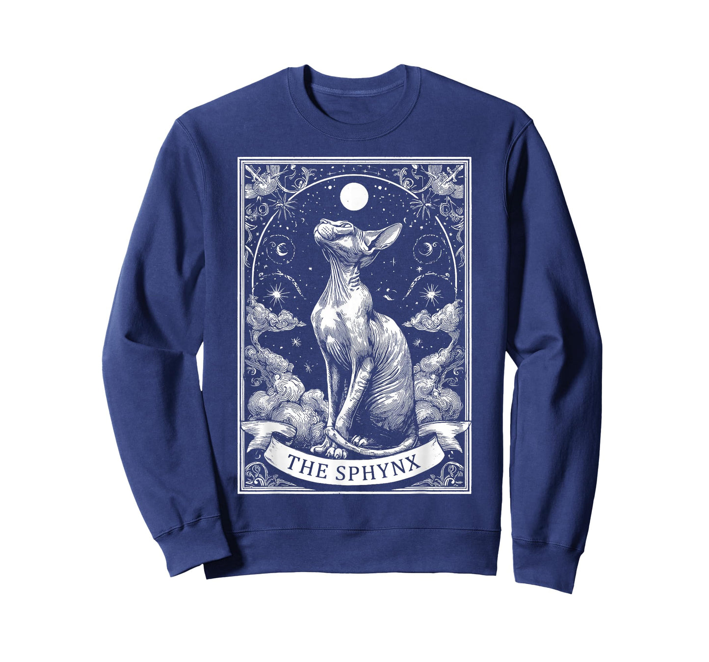 The Sphynx Cat Ancient Egypt Tarot Card Witchy Moon T-Shirt