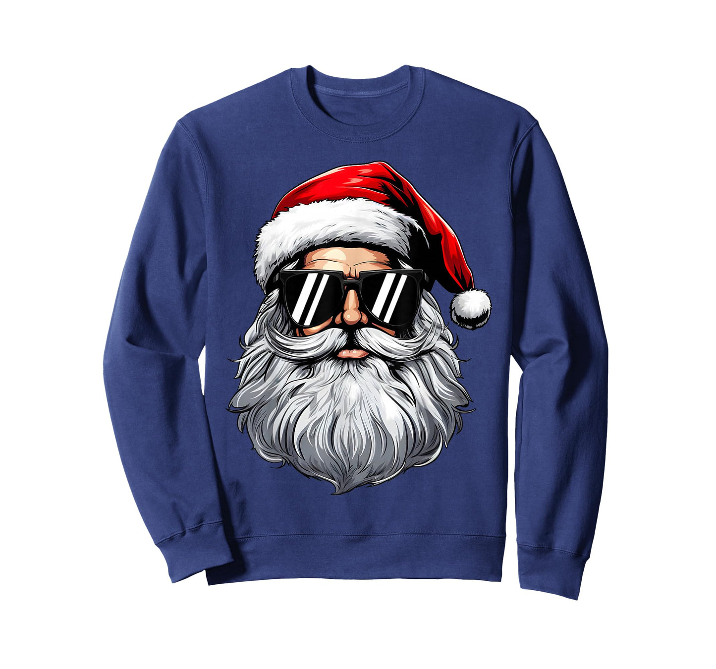 Santa Face Retro Sunglasses Christmas Shirts for Mens Boys T-Shirt