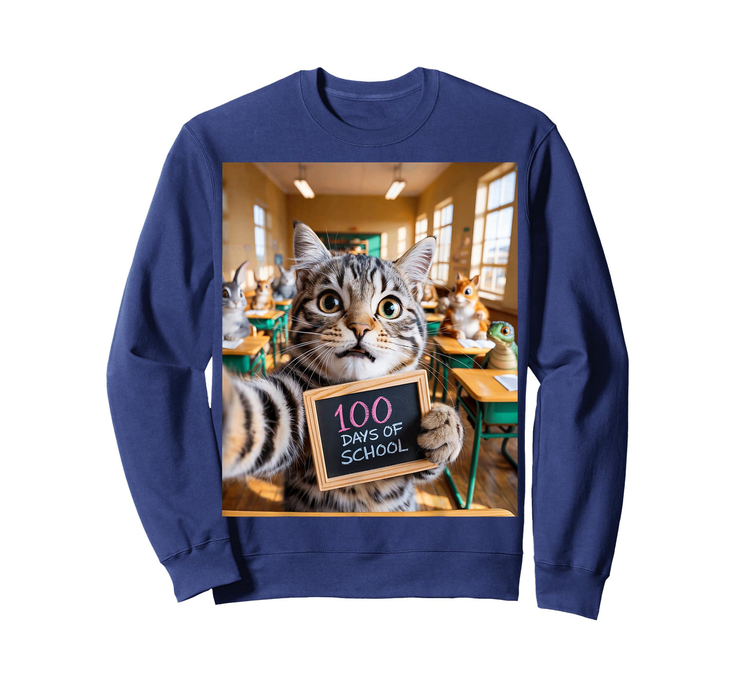 Cat Selfie 100 Days of School Design for cat Lovers and cat T-Shirt