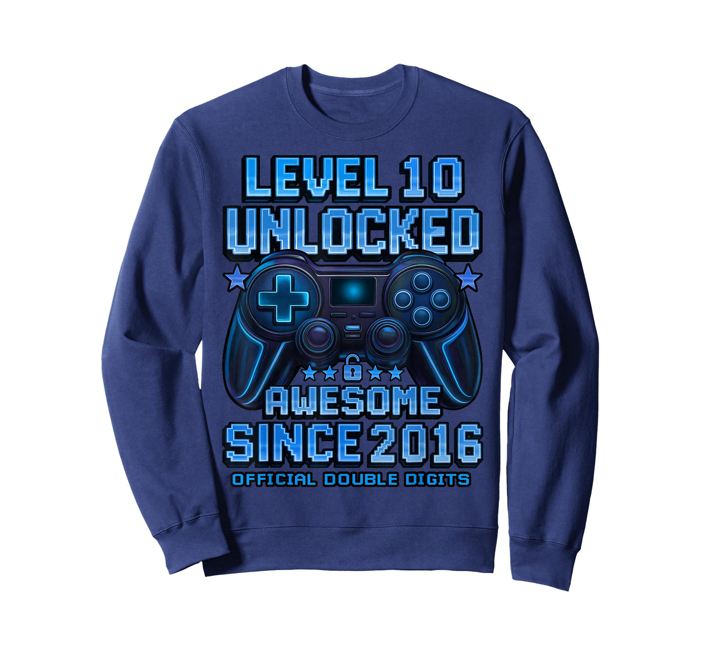 Official Double Digits Level 10 Unlocked 10th Birthday Boy T-Shirt