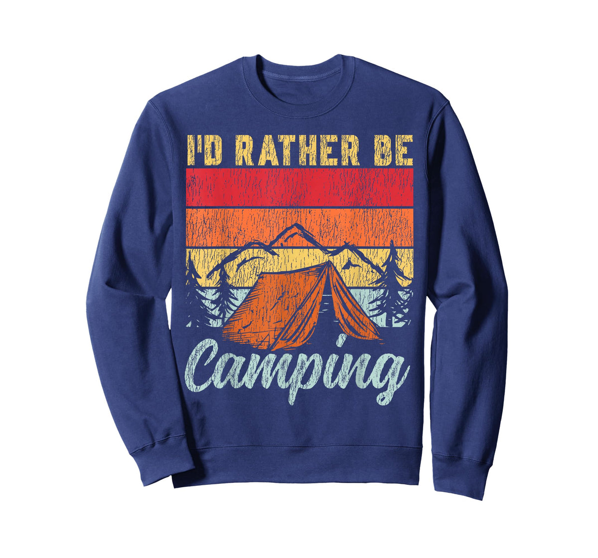 Tent Camping Retro Vintage I'd Rather Be Camping T-Shirt