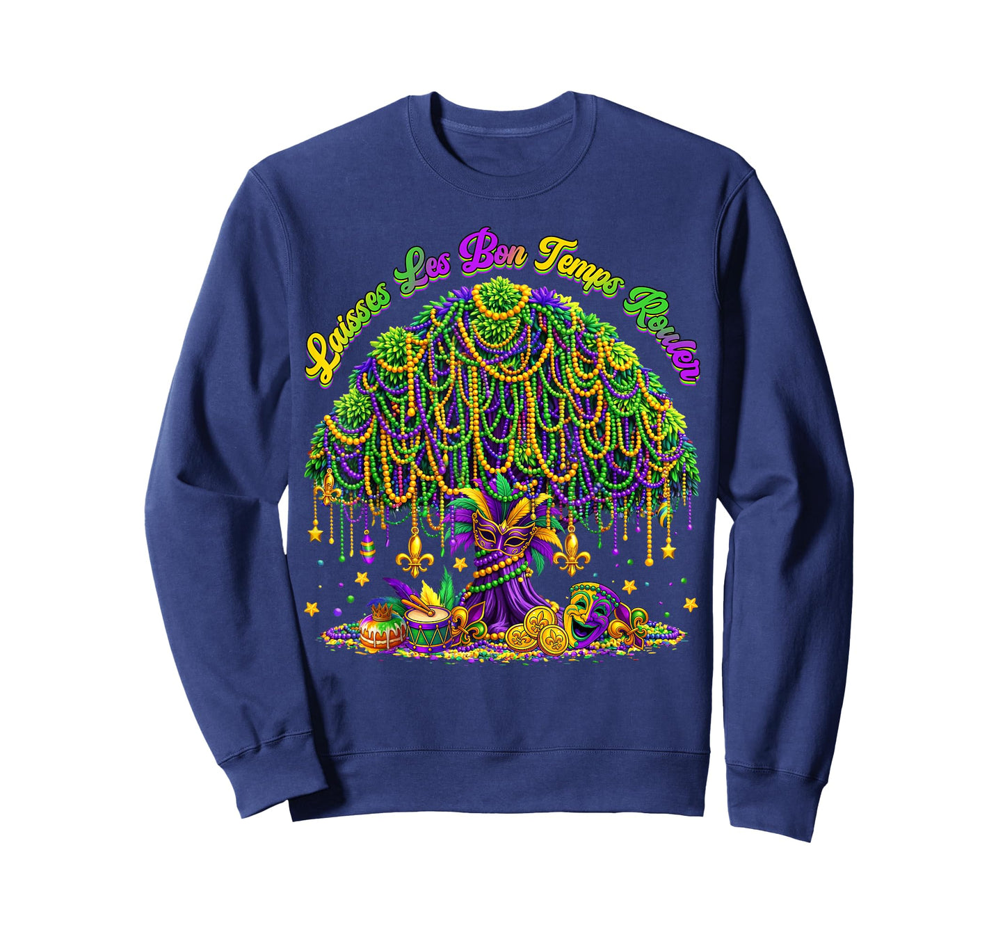 Laissez Les Bon Temps Rouler Mardi Gras Tree Beads Women Men T-Shirt