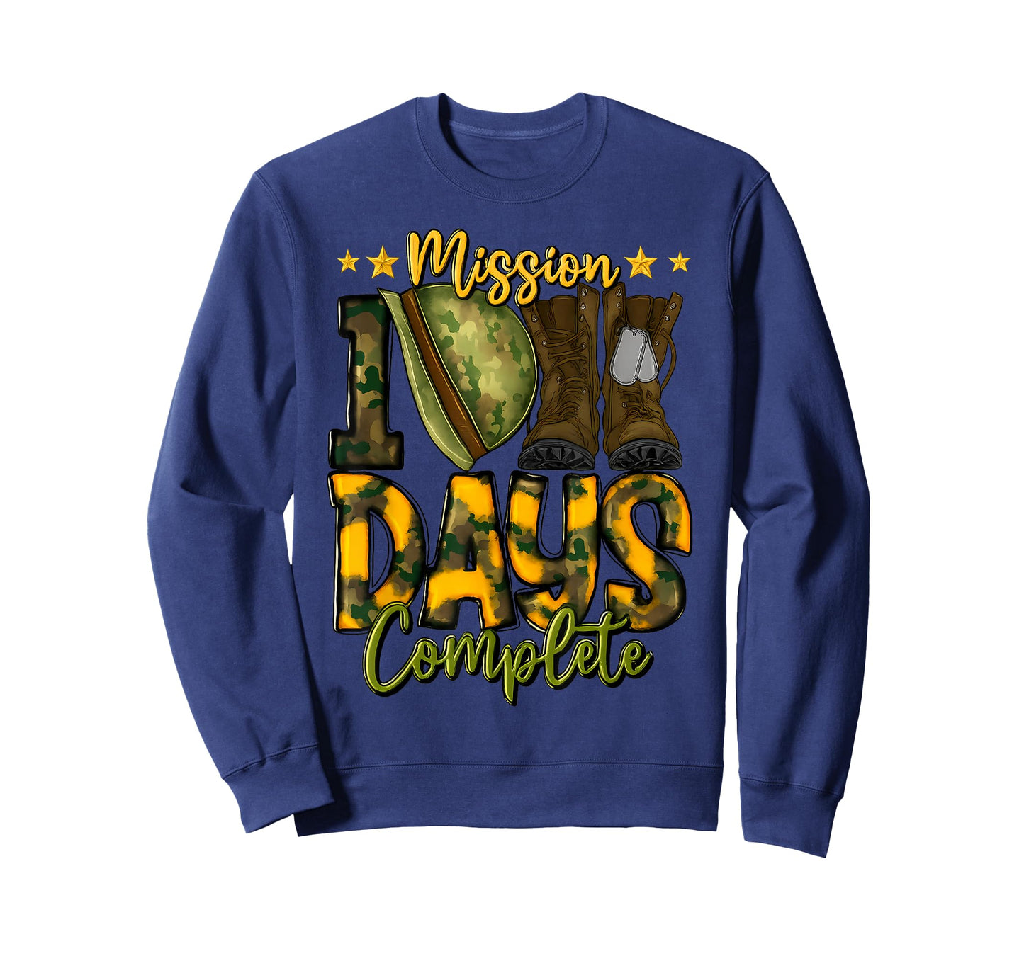 Military 100 Days of School Camo Graphic Kids Boys Student T-Shirt