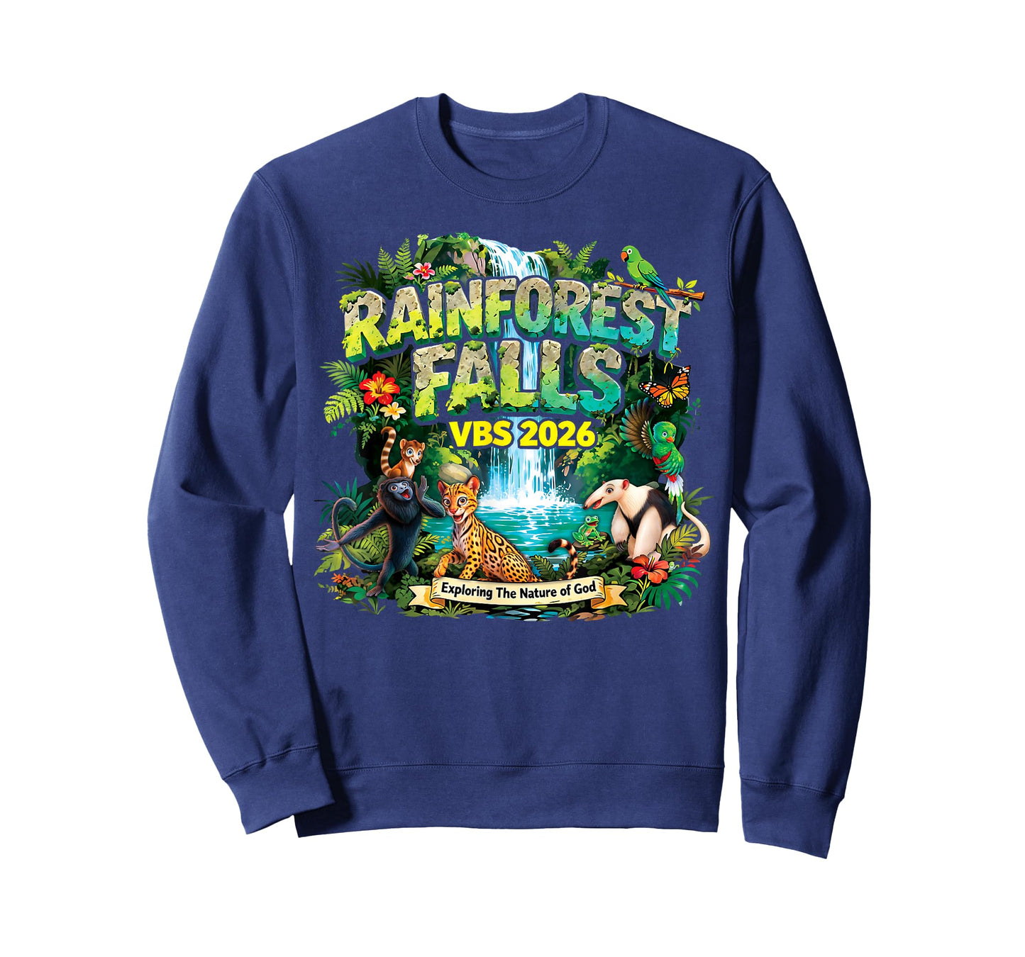 Rainforest Falls VBS 2026 Jesus Faith Bible Verse Kids T-Shirt