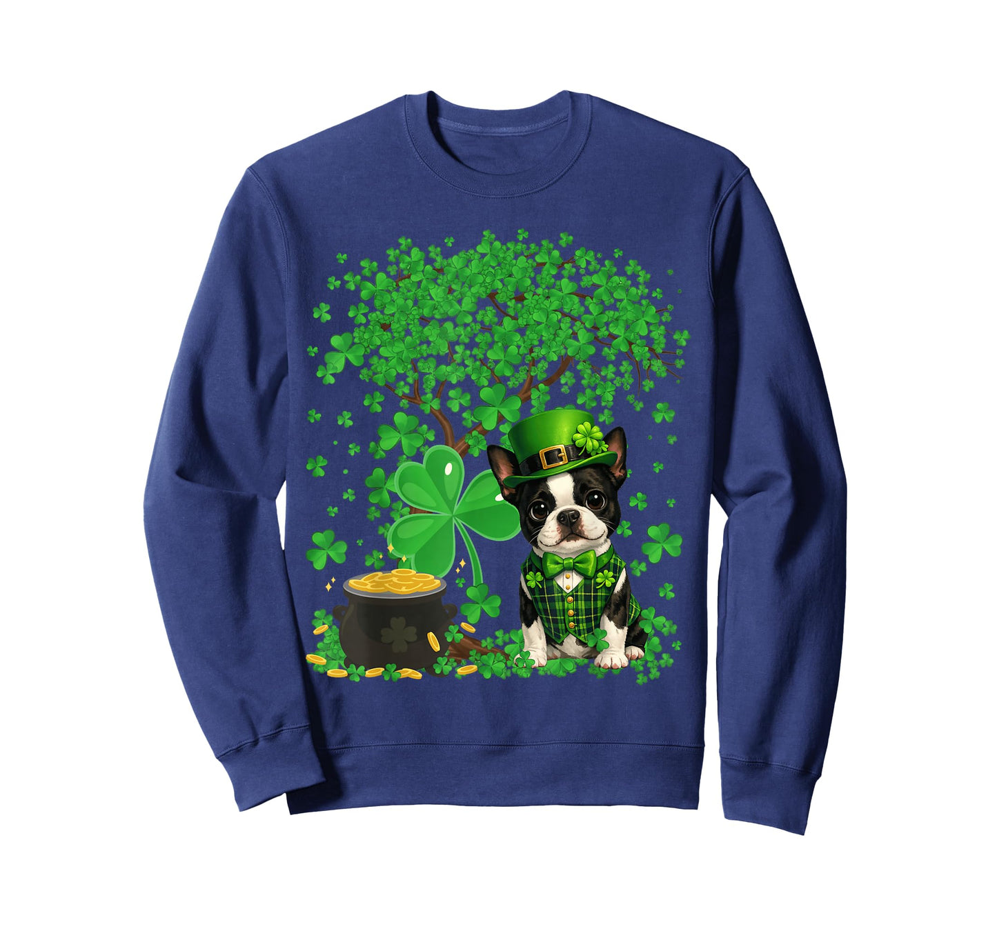 Funny Boston Terrier Dog Shamrock St Patrick's Day T-Shirt