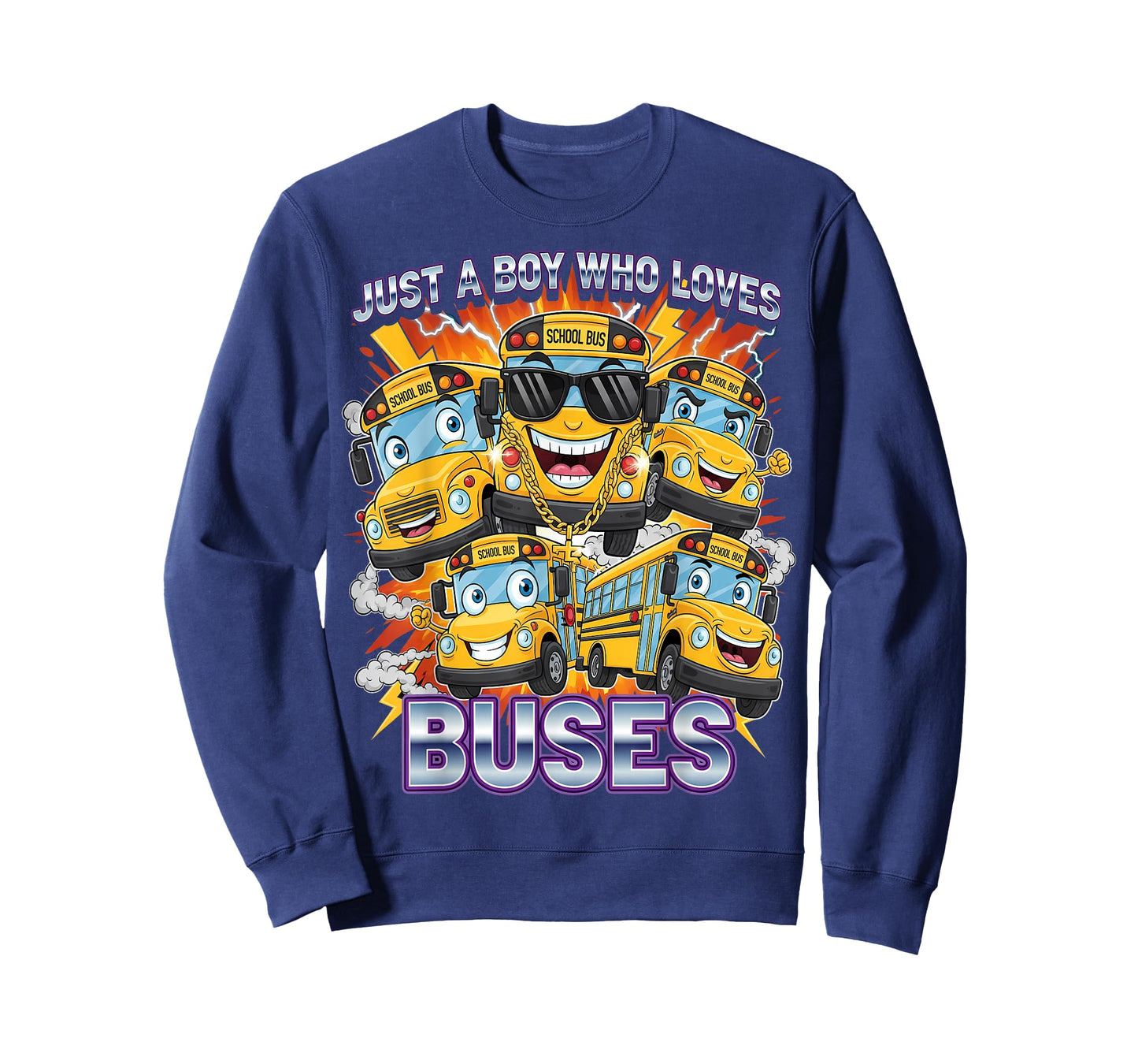 Just a Boy Who Loves Buses Bootleg School Bus Kids Boys T-Shirt