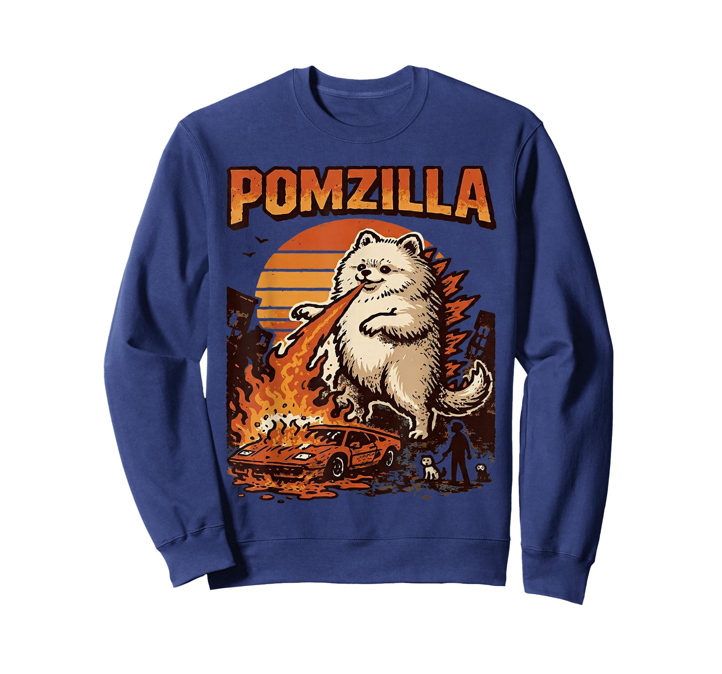 Pomzilla Pomeranian Dog Vintage Monster Pom Dog Lover T-Shirt