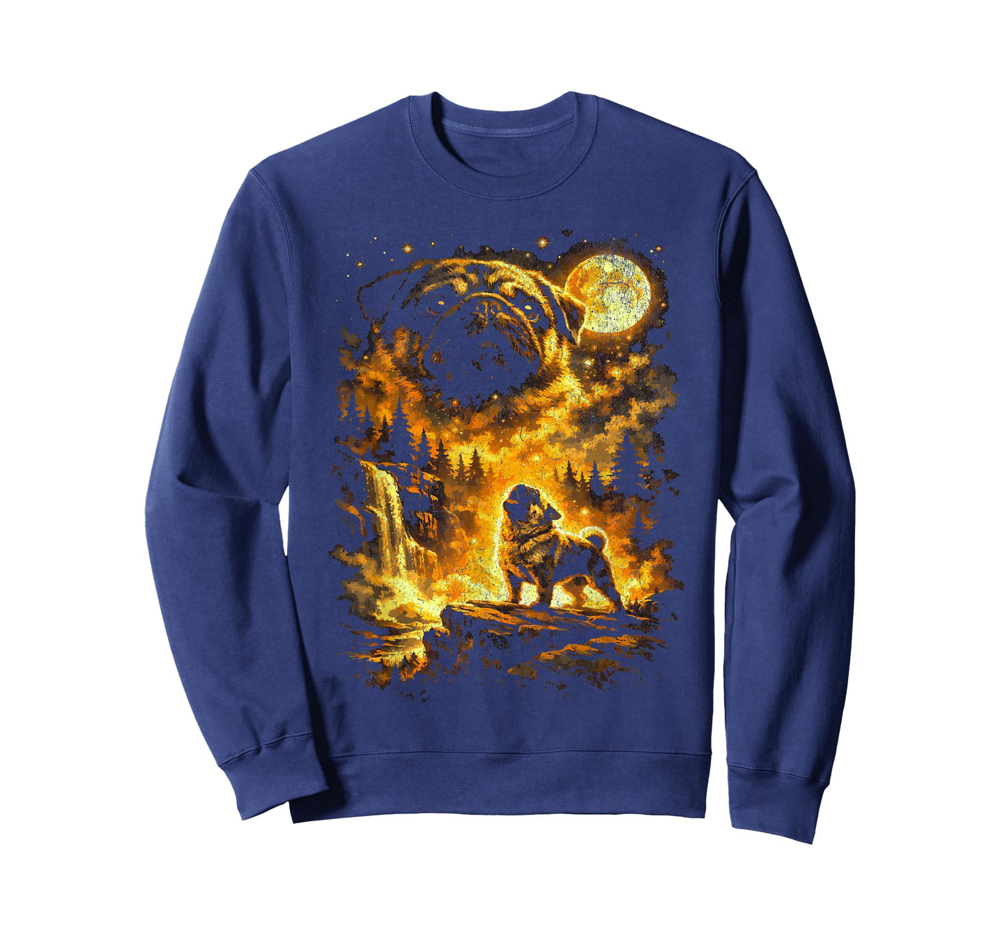 Pug Howling At Moon T-Shirt