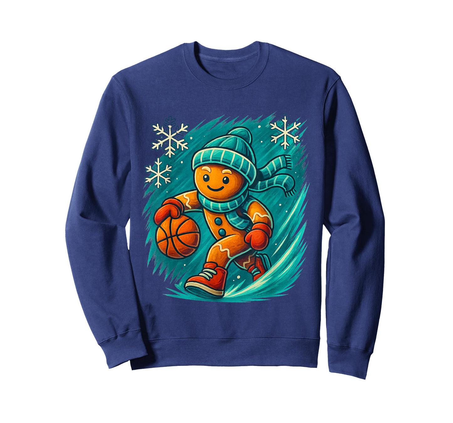Funny Santa Playing Basketball Gingerbread Bball Fans T-Shirt
