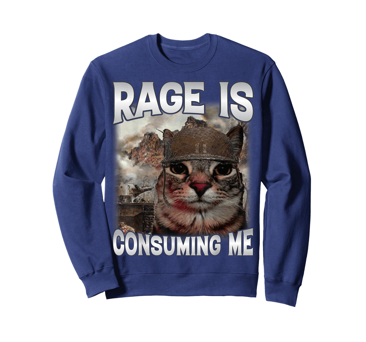 Rage is Consuming Me Silly Staring Cat Meme Joke Dad Mom Cat T-Shirt