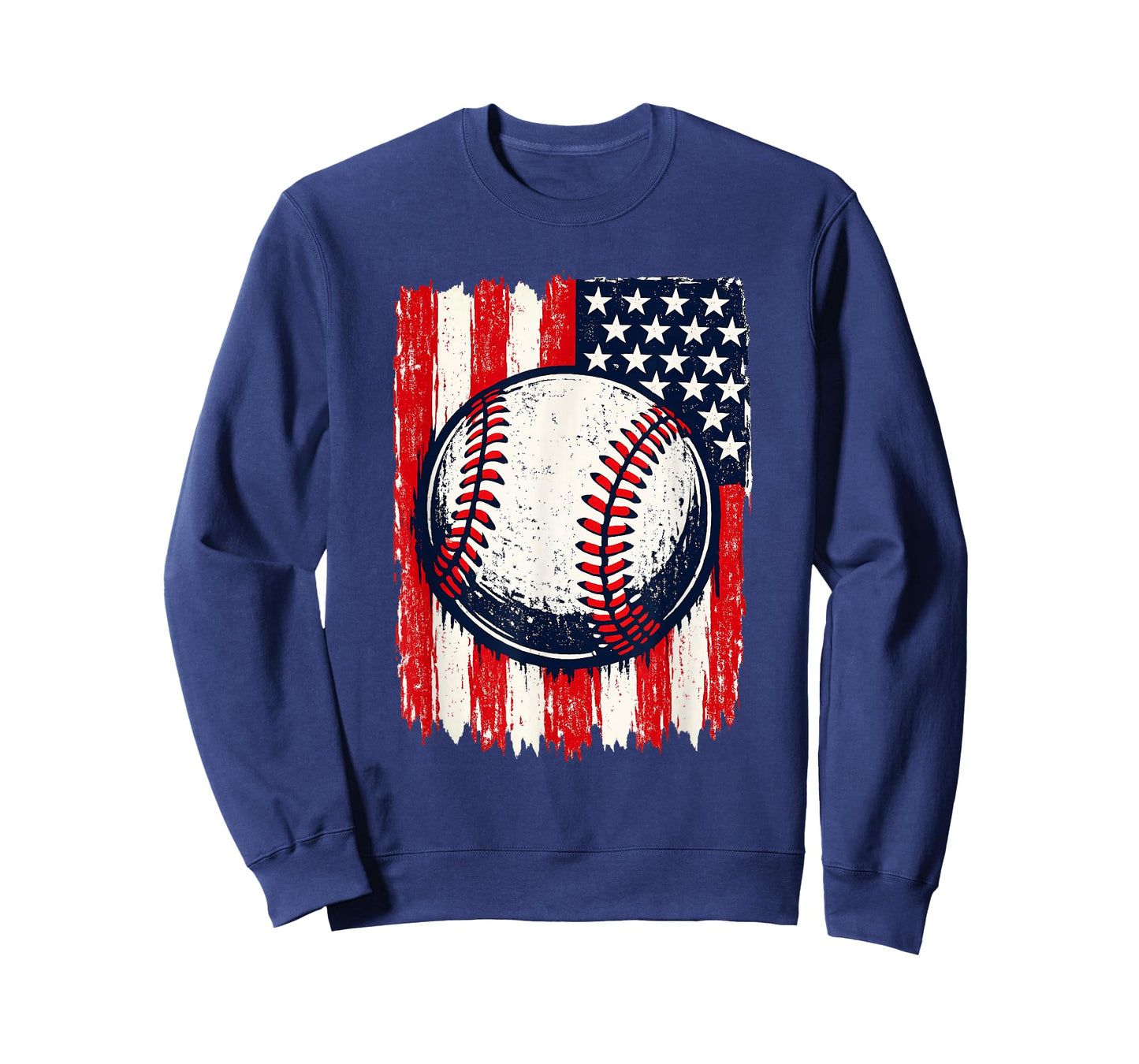 Baseball American Flag Vintage Patriotic T-Shirt