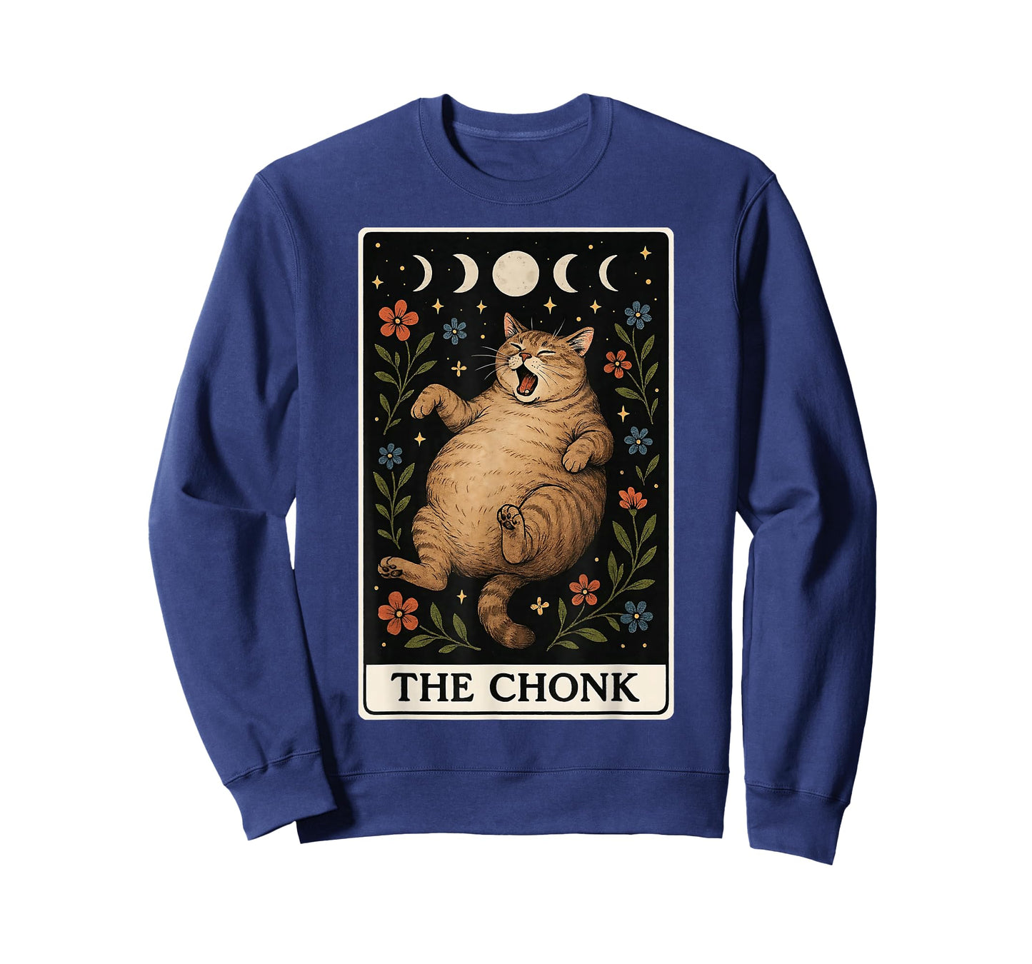 The Chonk Funny Fat Cat Meme Tabby Cat Tarot Card Witchy T-Shirt