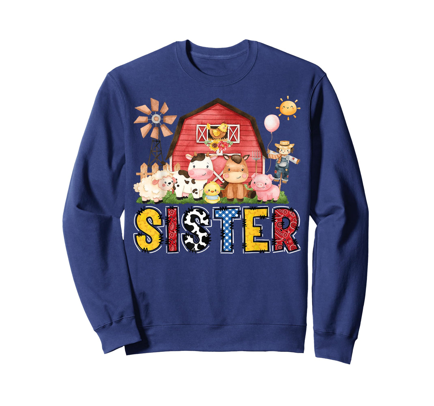 Sister Farm Cow Birthday Boy Matching Family Party T-Shirt
