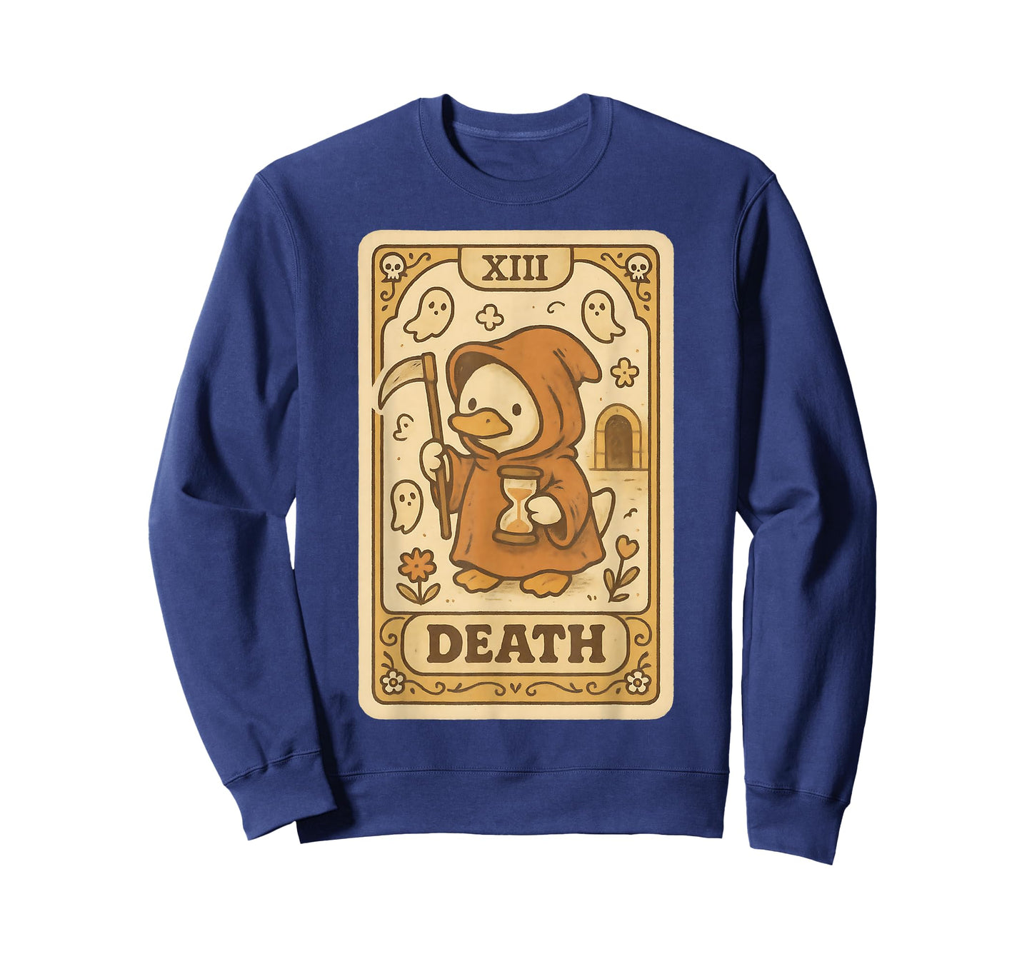 Cute Duck Grim Reaper Death Tarot Card Ironic Funny Graphic T-Shirt