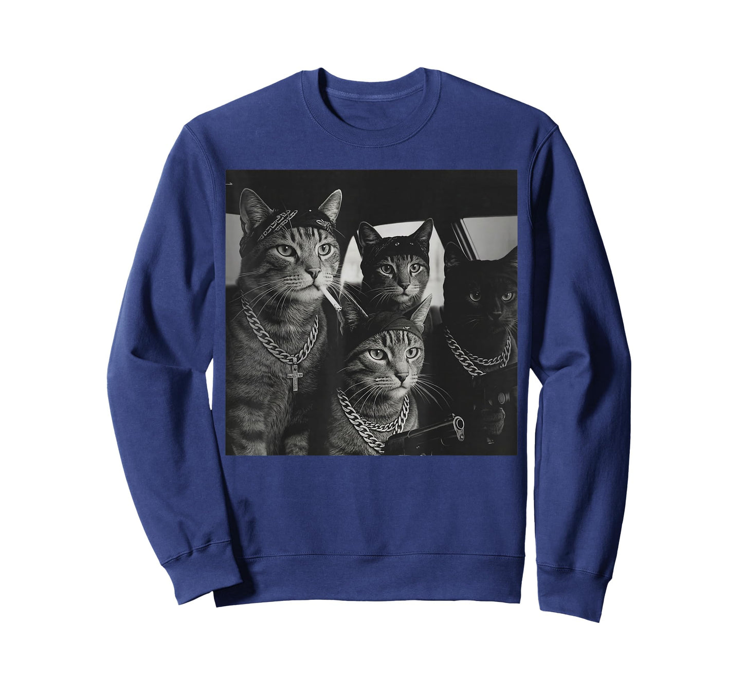 Vintage Funny Gangster Cat Gang Meme Street Cat Lovers T-Shirt