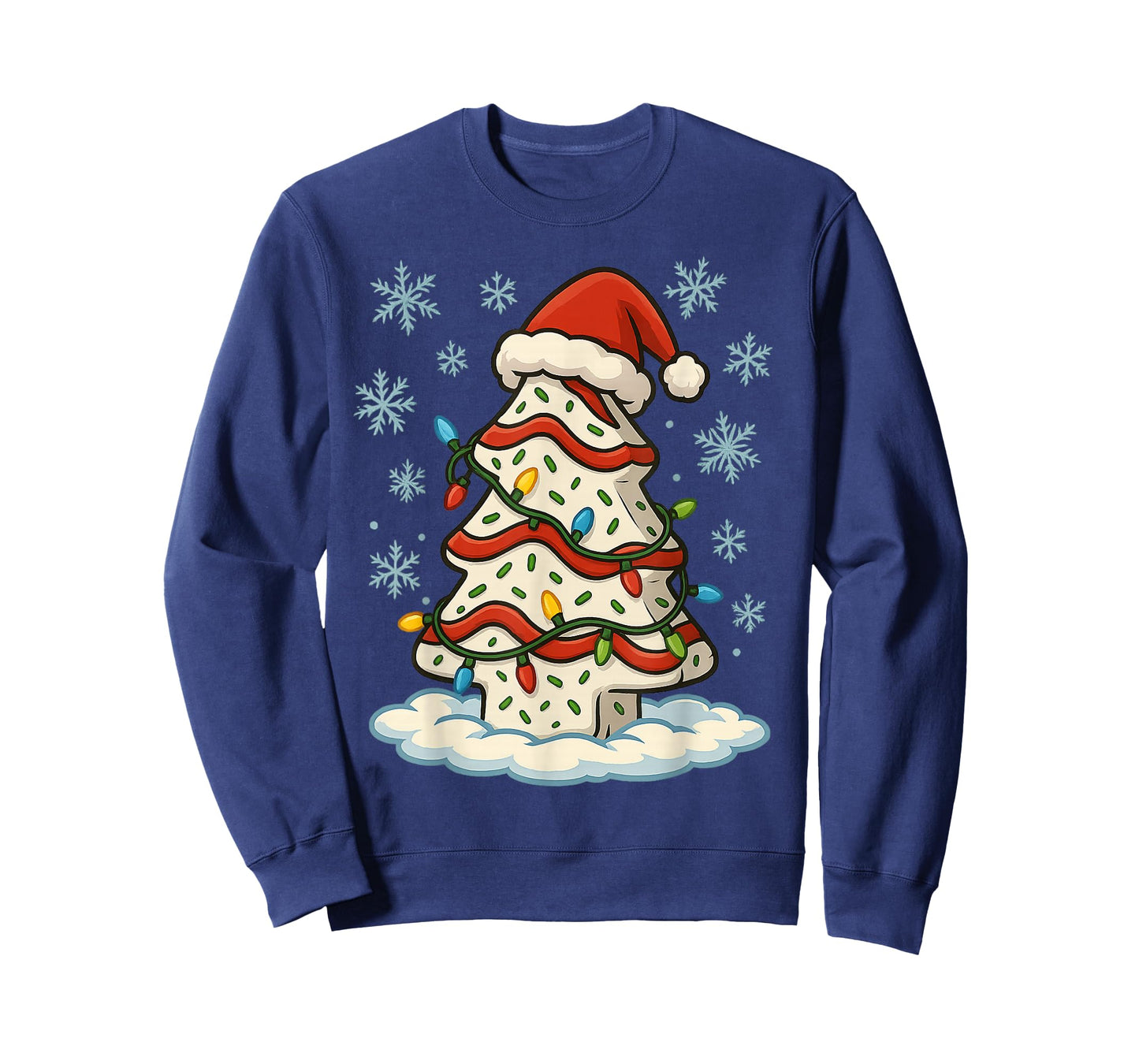Fun Christmas Lights Wrapped On Christmas Tree Food Cake T-Shirt
