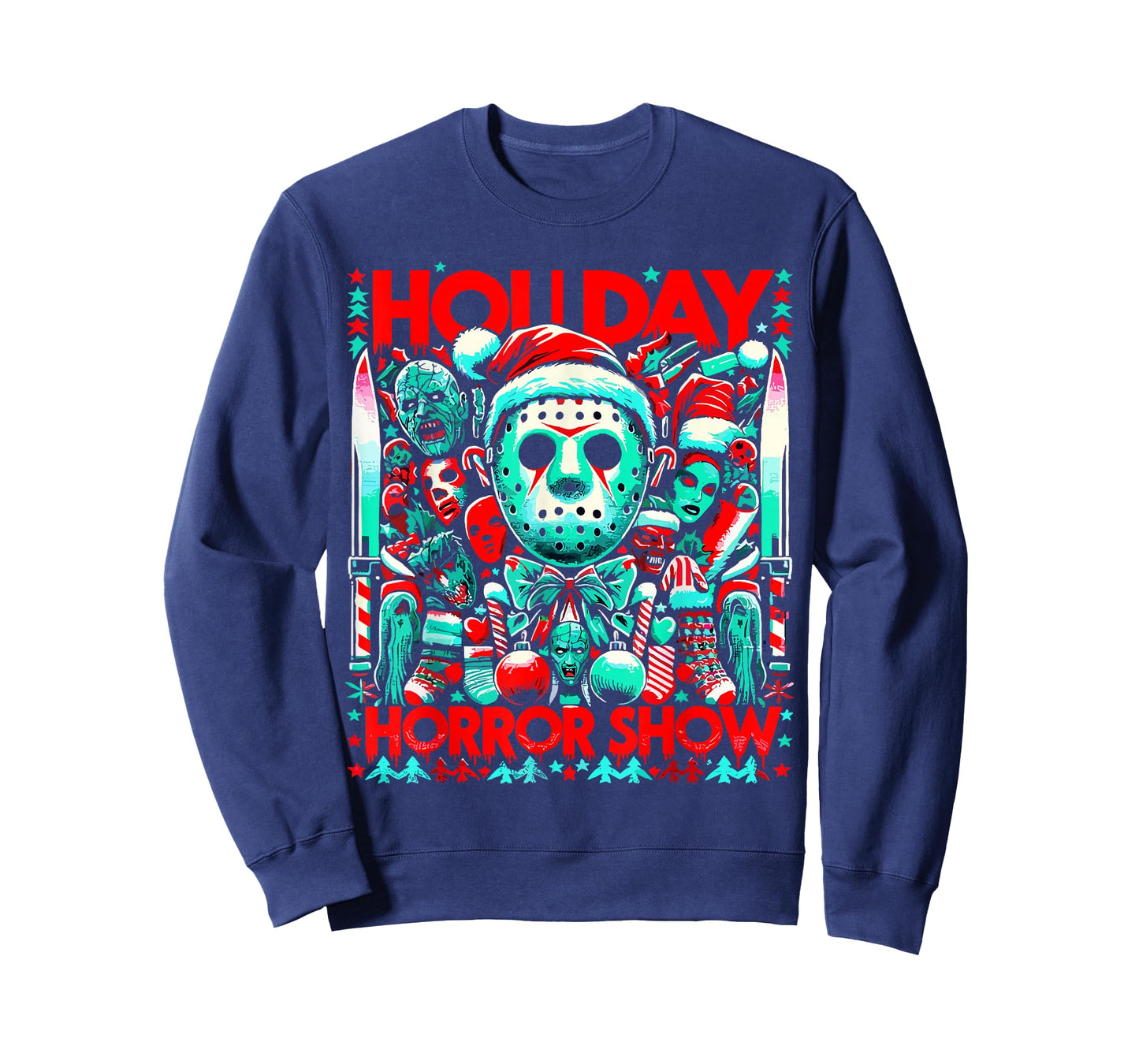 Merry Christmas Festive Slasher Candy Cane Menace T-Shirt
