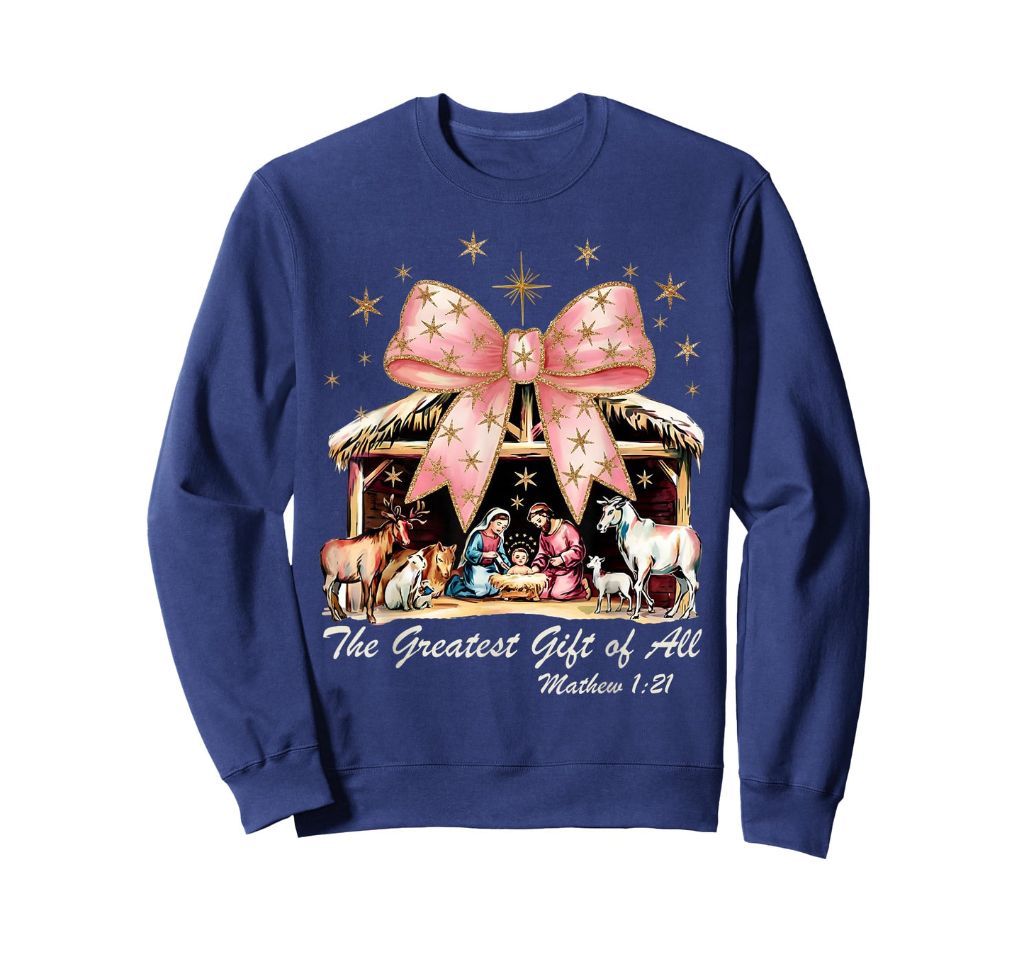 The Greatest Gift of All Nativity Scene Christian Christmas T-Shirt