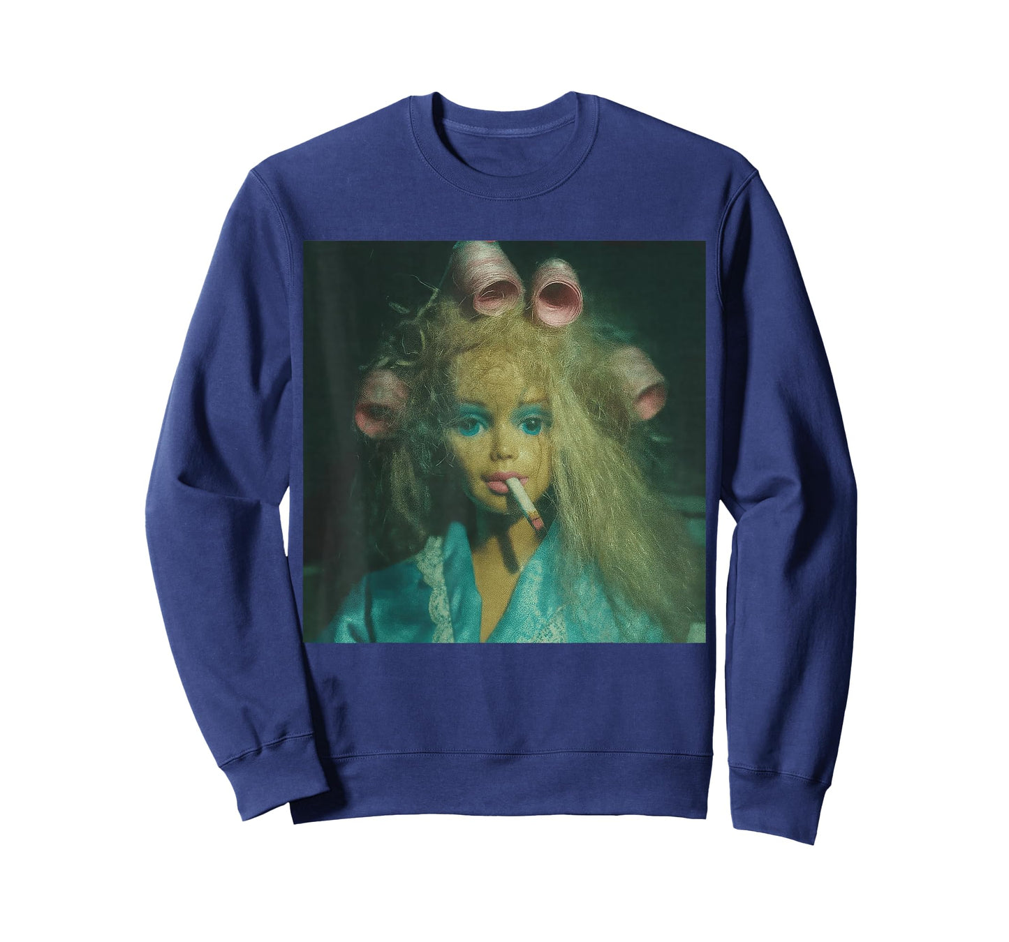 Funny Disgusted Doll face Smoking Cigarette Meme T-Shirt