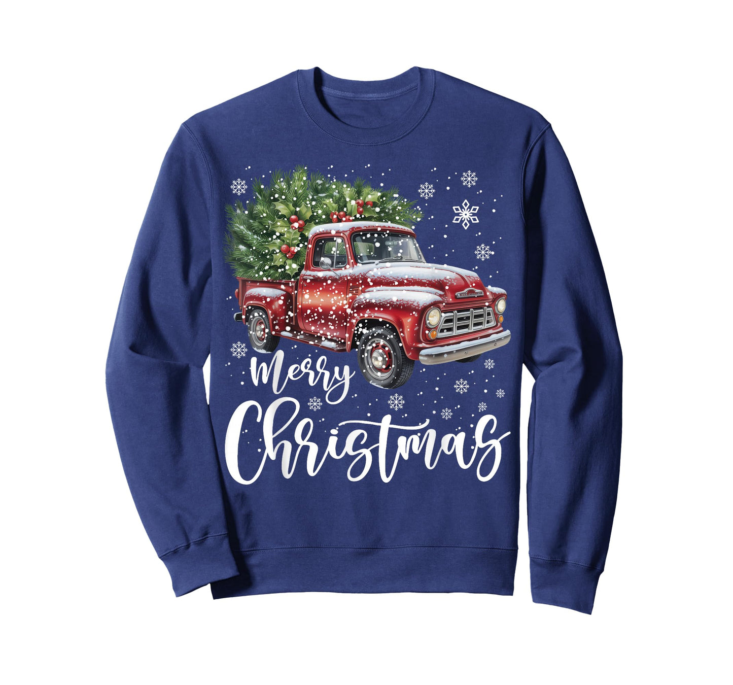 Classic Red Truck Christmas Family Matching Pajamas Men Boys T-Shirt