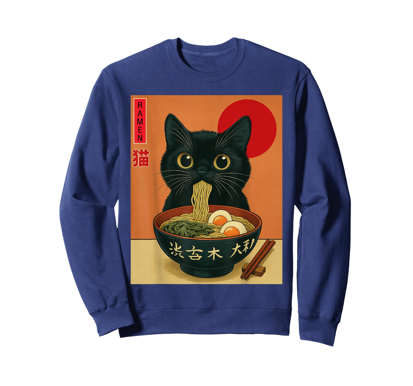 Cat Ramen Japanese Funny Graphic Tees Kawaii Cat Anime Gifts T-Shirt