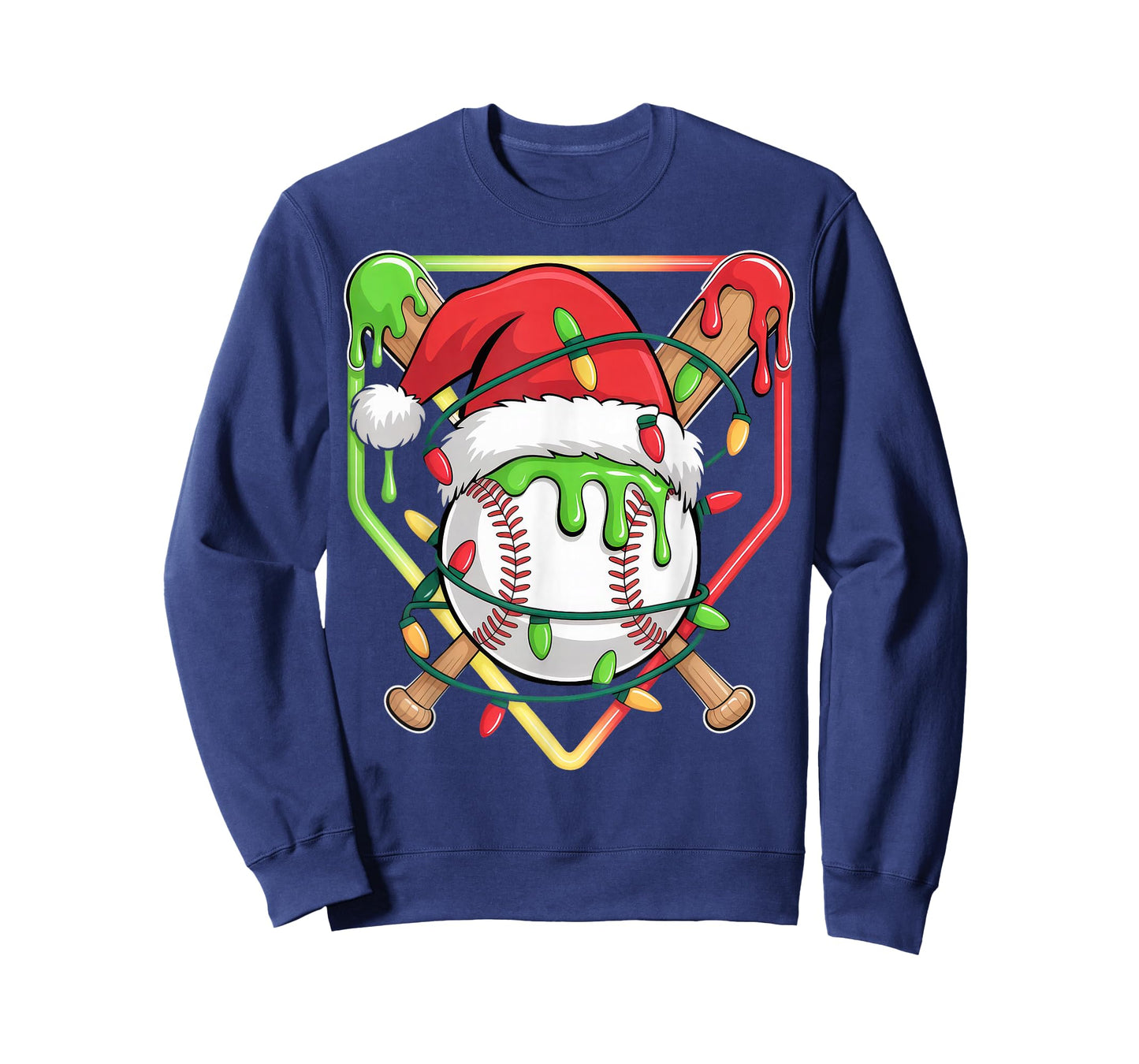 Baseball Christmas Tree Light Xmas Baseball Boys Kids T-Shirt