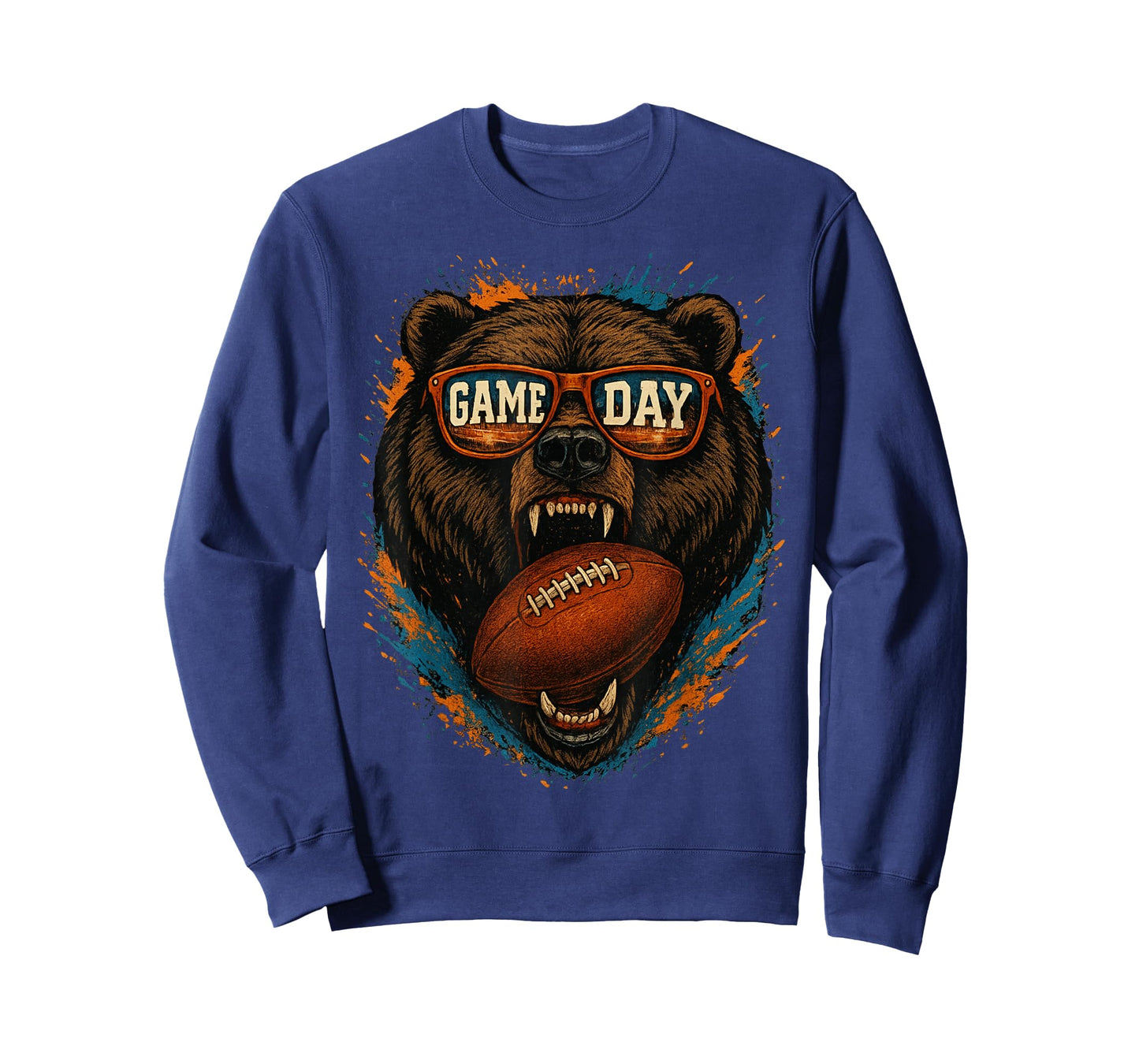 Funny Football Bear Game Day Shirt Retro Vintage Sport Gifts T-Shirt