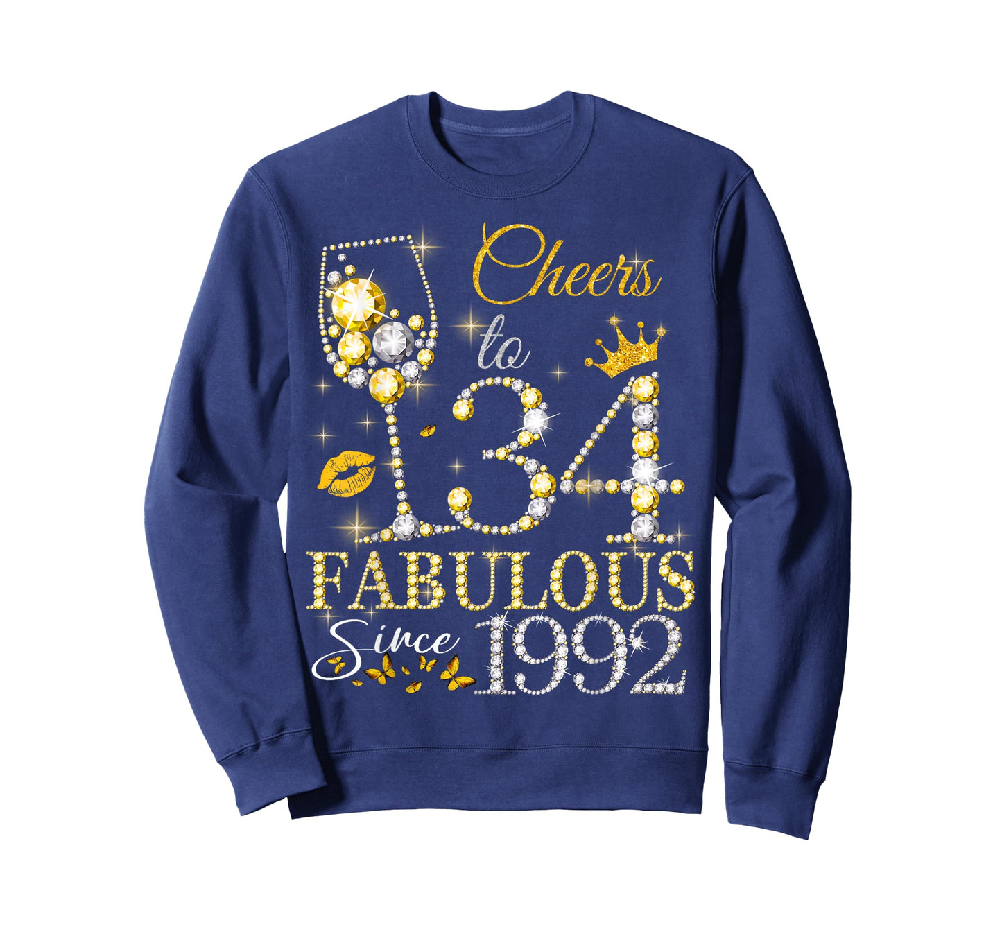 Cheers to 34 Fabulous Since 1992 34th Birthday Women Girls T-Shirt