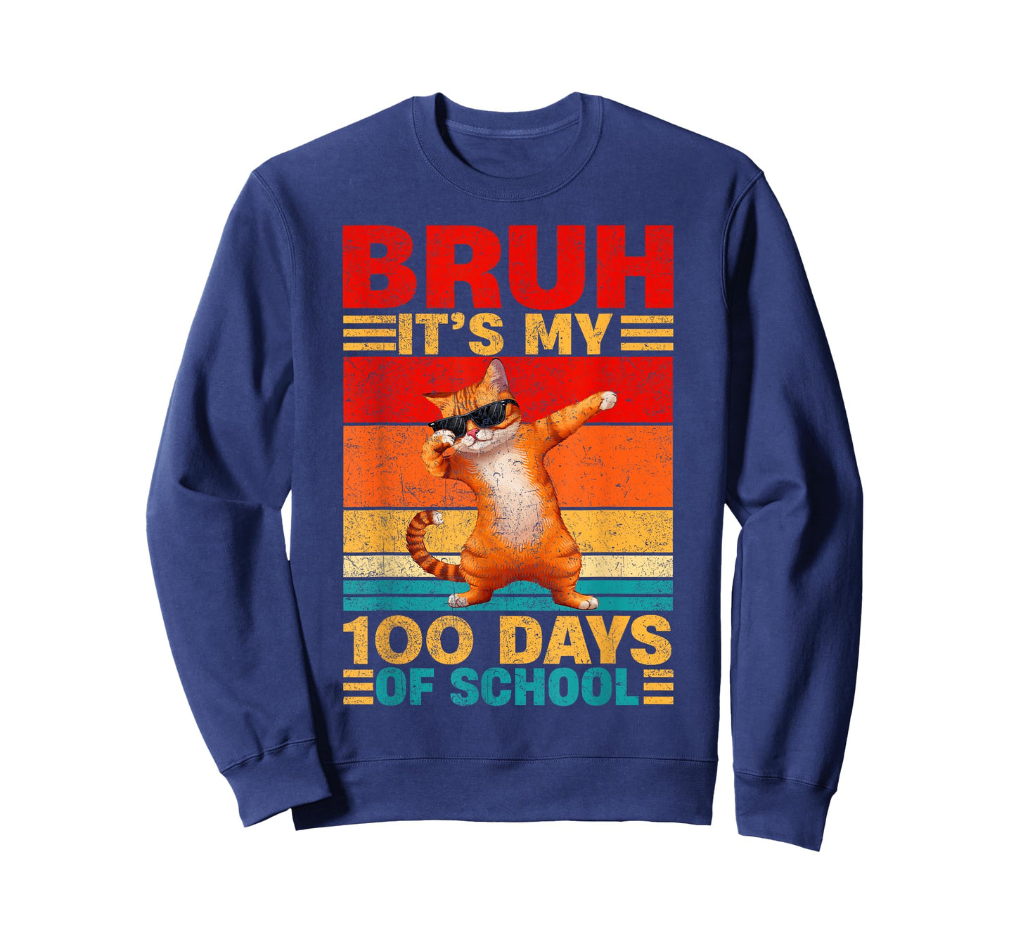 Bruh It's My 100 Days of School Funny Cat Dabbing T-Shirt