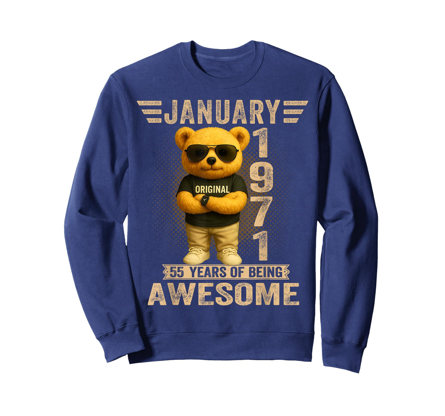 55 Year Old January 1971 Teddy Bear 55th Birthday Men Women T-Shirt