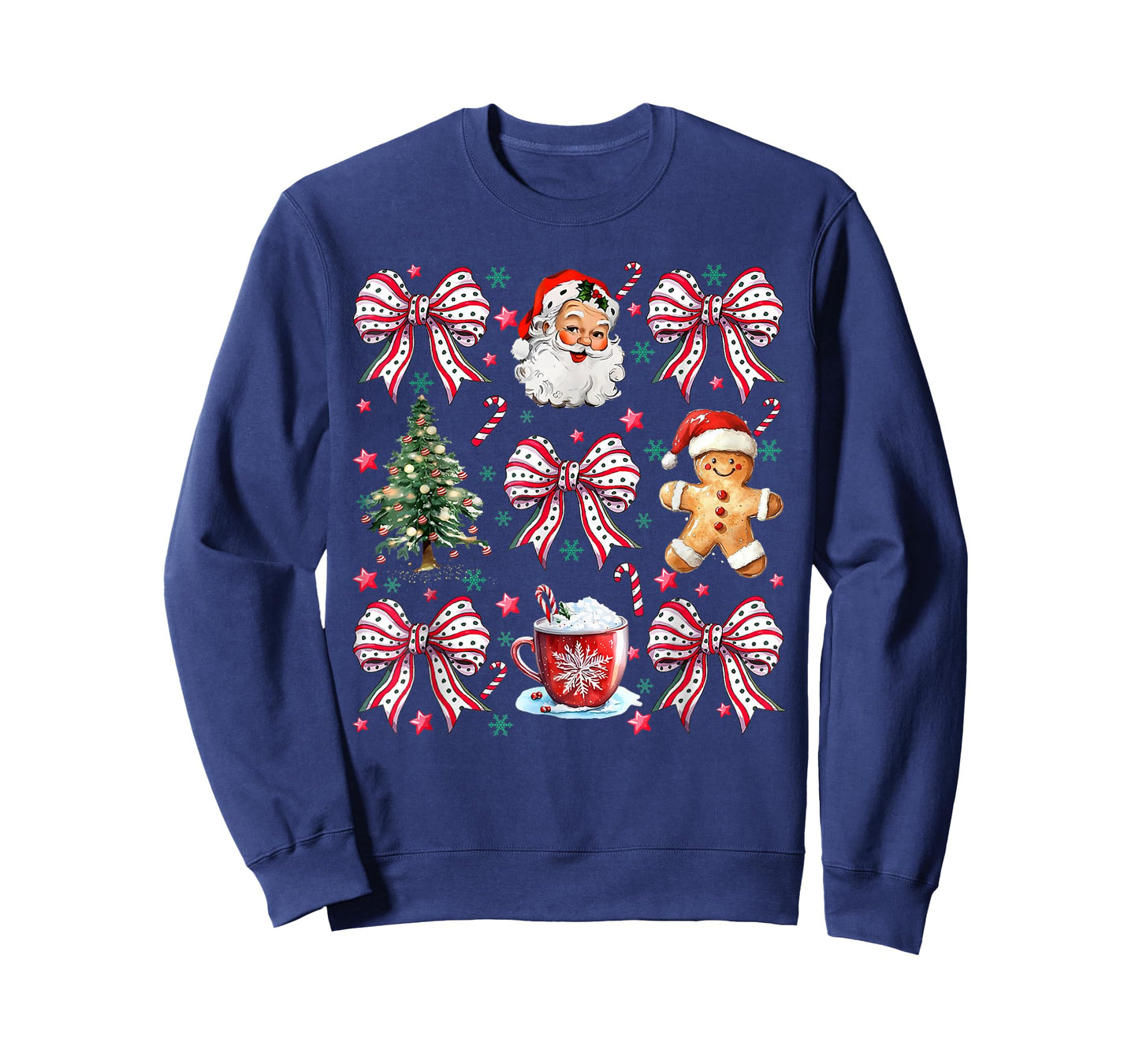 Coquette Christmas Candy Cane Women Girls Xmas T-Shirt