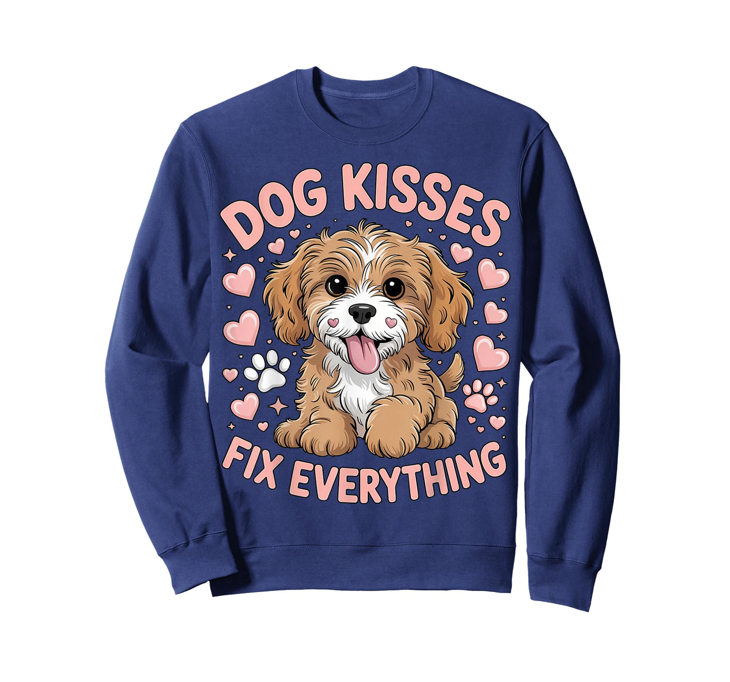 Cute Puppy Hearts Paws Dog Kisses Fix Everything T-Shirt