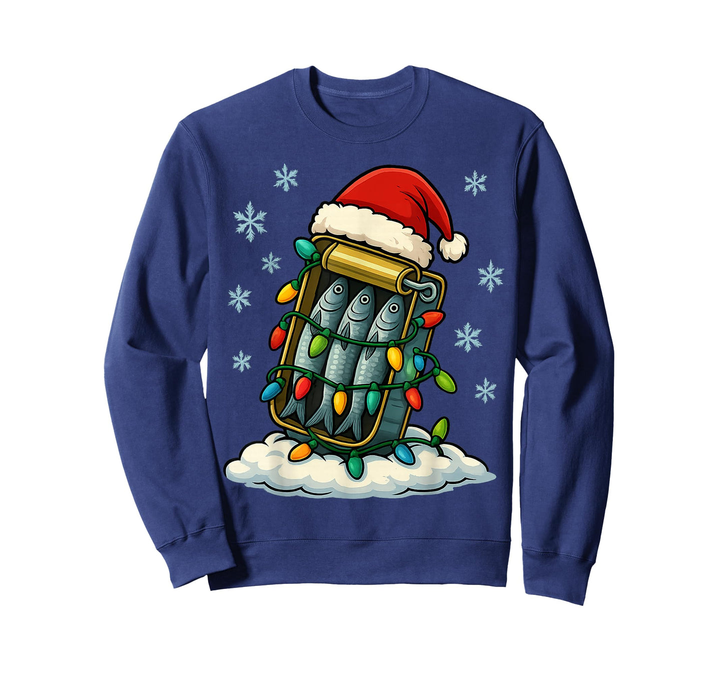 Christmas Lights Wrapped On Cute Can of Sardines Dog Lover T-Shirt