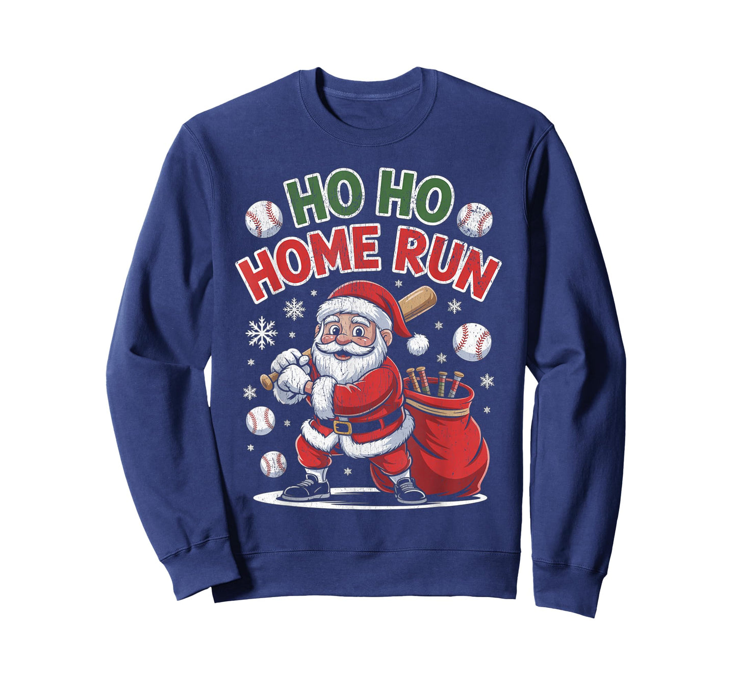 Ho Ho Home Run Funny Baseball Lover Christmas Santa Hat T-Shirt