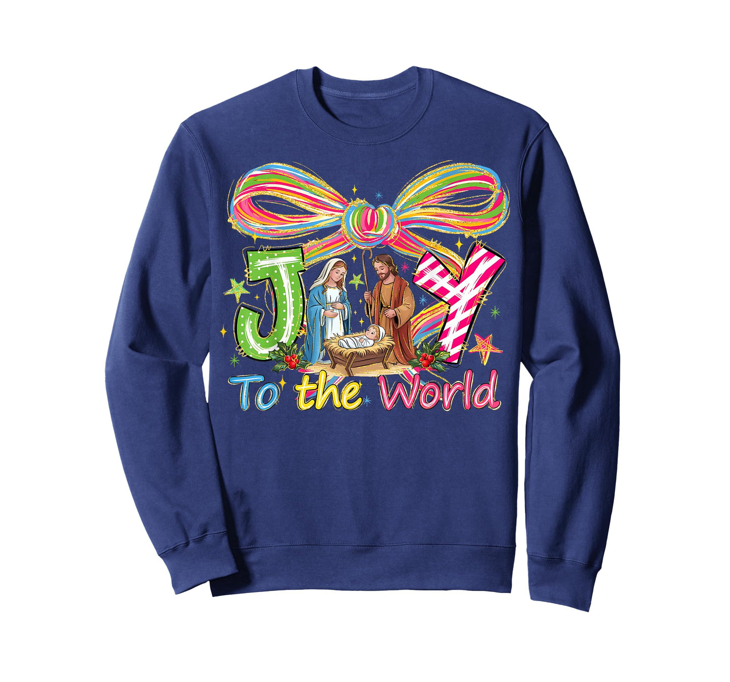 Christian Christmas Joy to The World Coquette Jesus Nativity T-Shirt