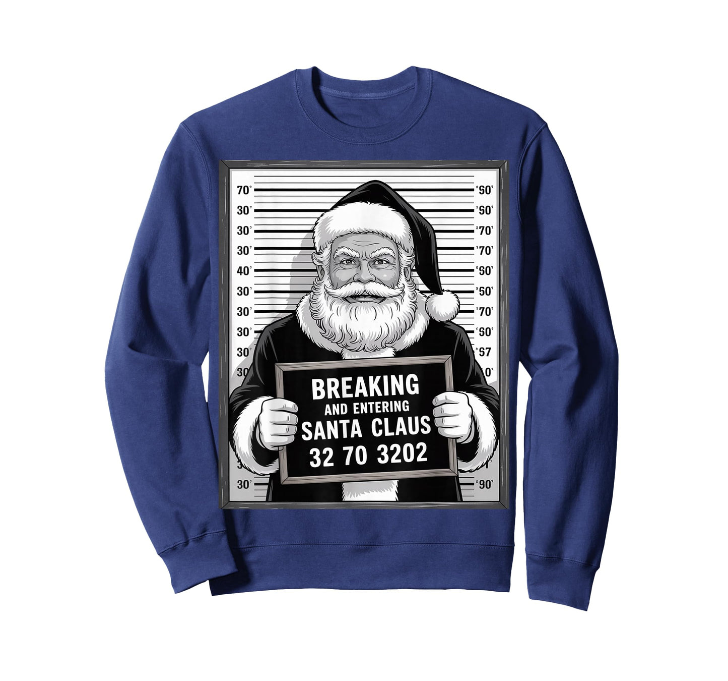 Santa Claus Mugshot Funny Breaking and Entering Xmas T-Shirt