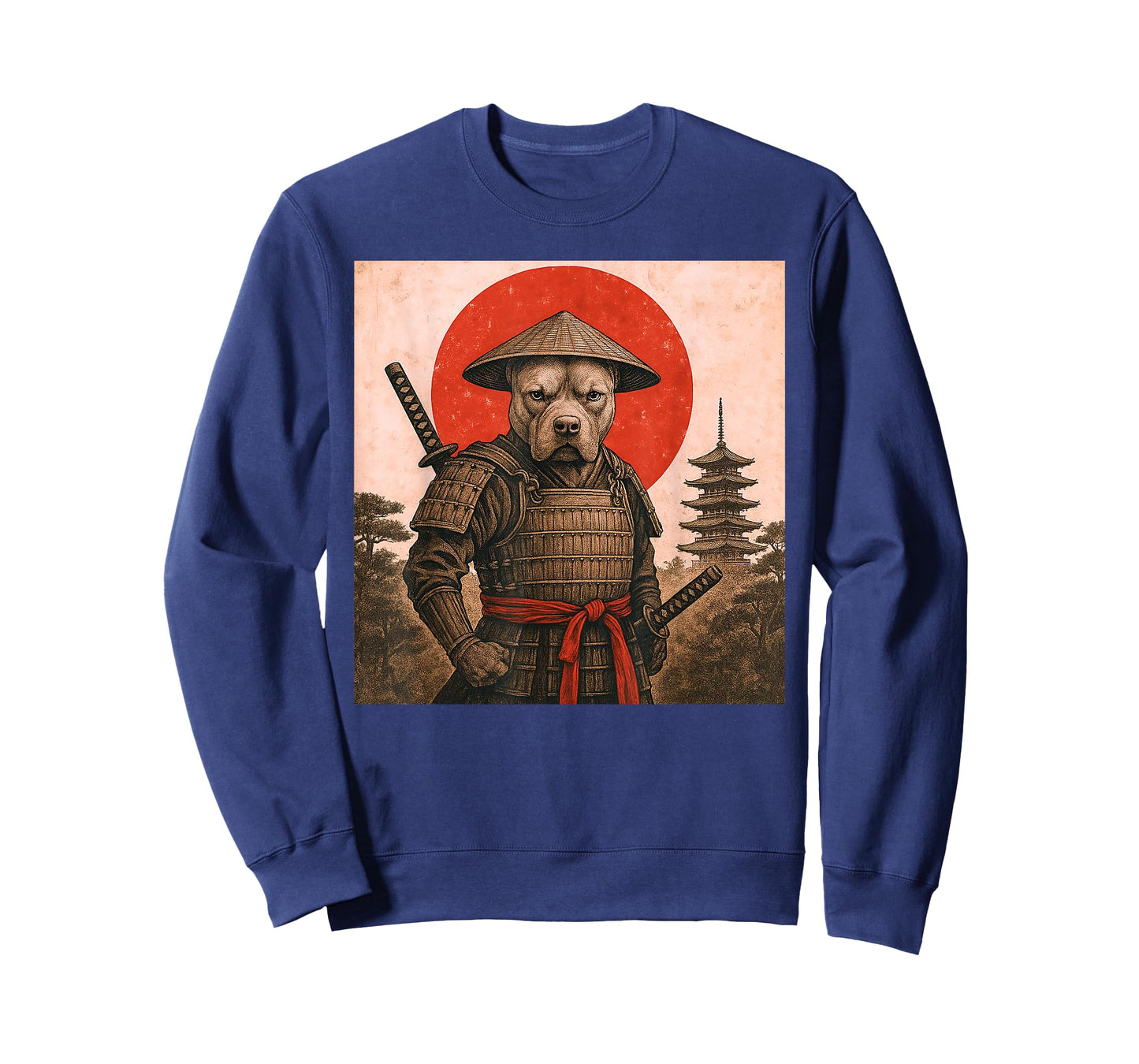 Pit Bull Samurai Warrior Vintage Japanese Ukiyo-e Dog Lover T-Shirt