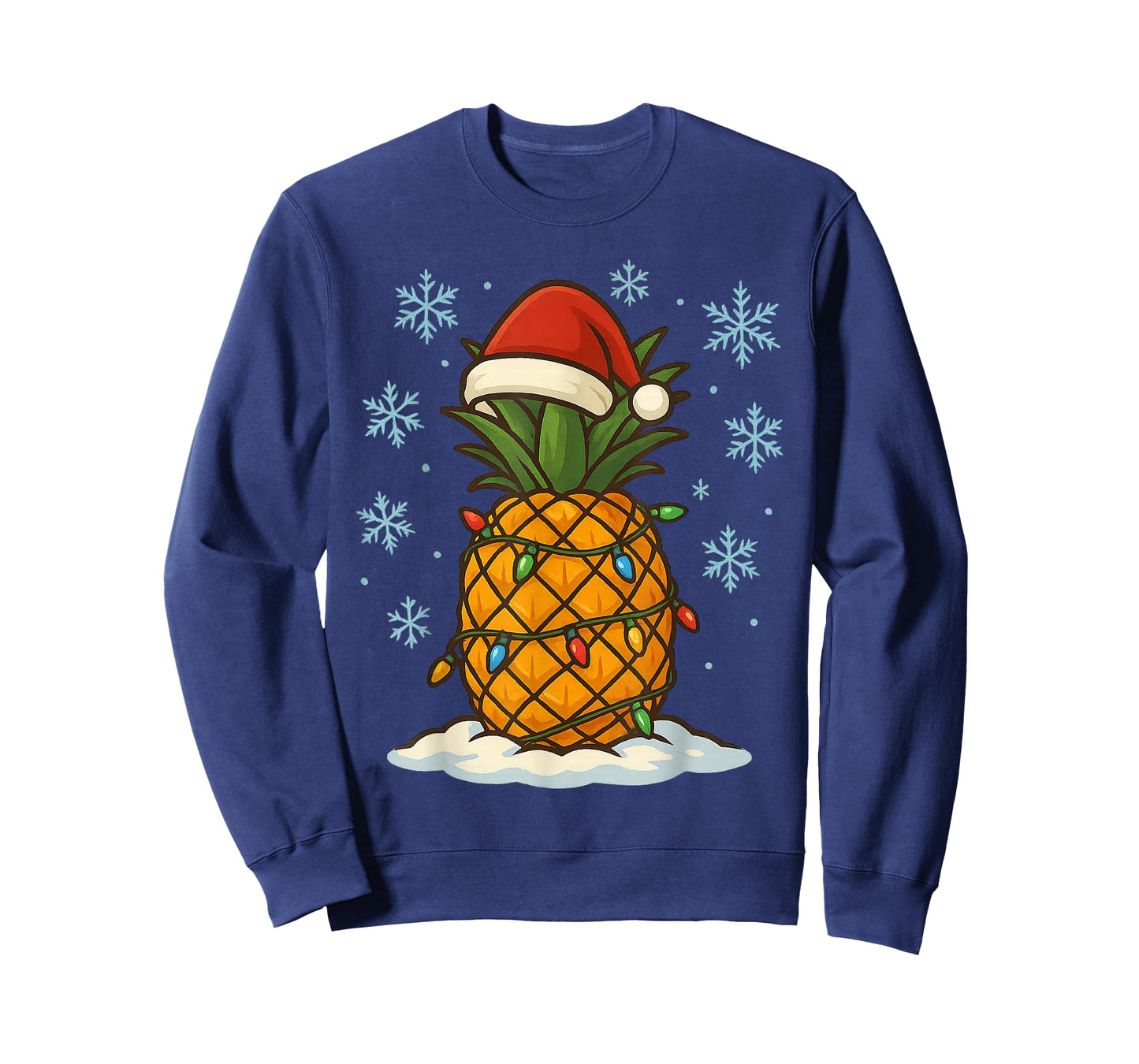 Fun Christmas Lights Wrapped On Cute Pineapple Fruit Lover T-Shirt