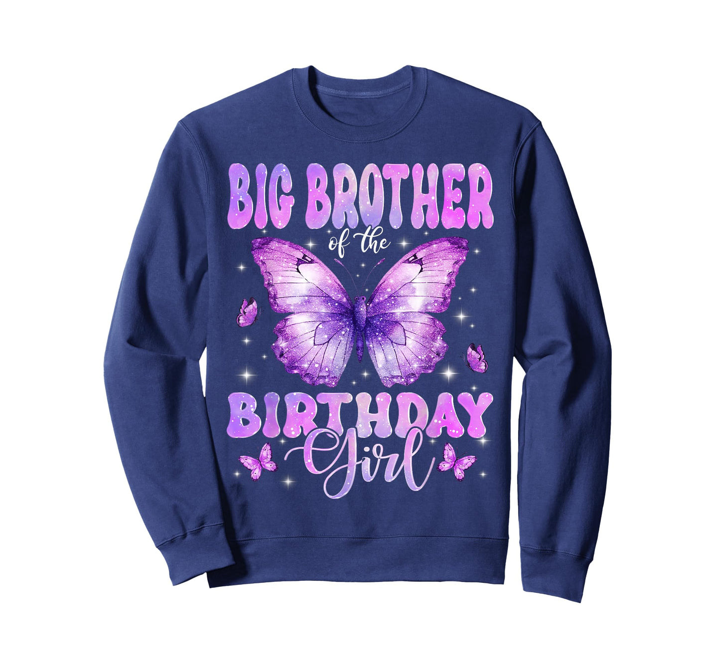 Big Brother of The Birthday Girl Butterfly Funny Family T-Shirt