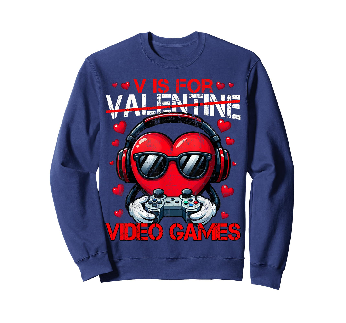 V is for Valentine Video Games Heart Gaming Men Boy Kids T-Shirt