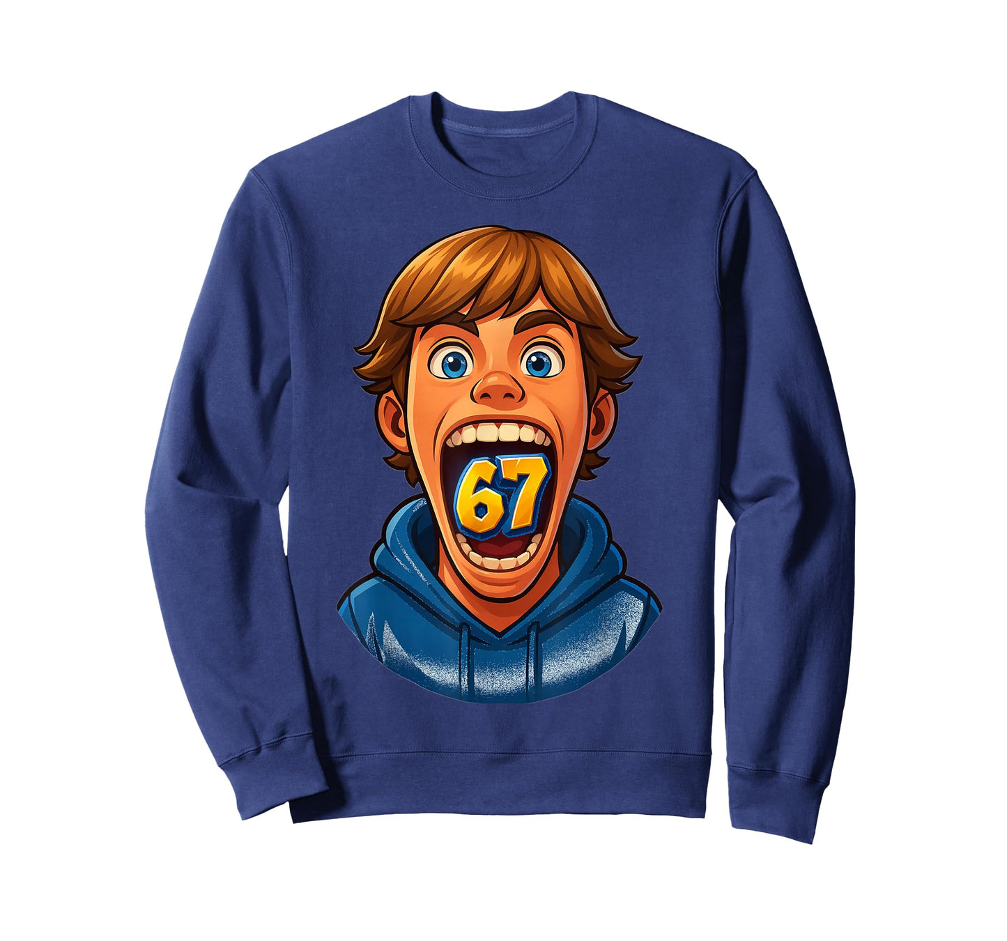 Animated 67 Kid Design with Glowing 67 Icon T-Shirt